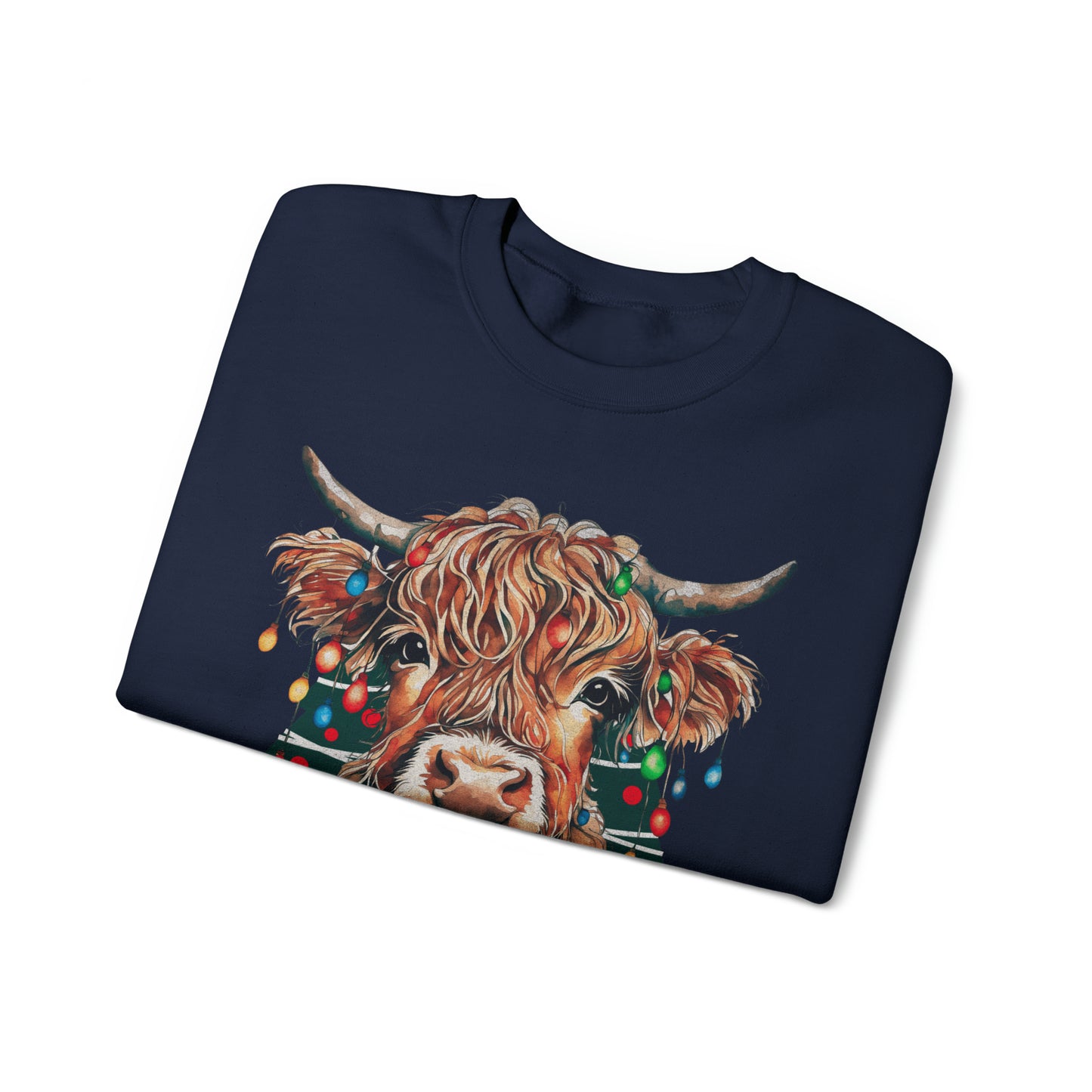 highland cow christmas Unisex Heavy Blend™ Crewneck Sweatshirt