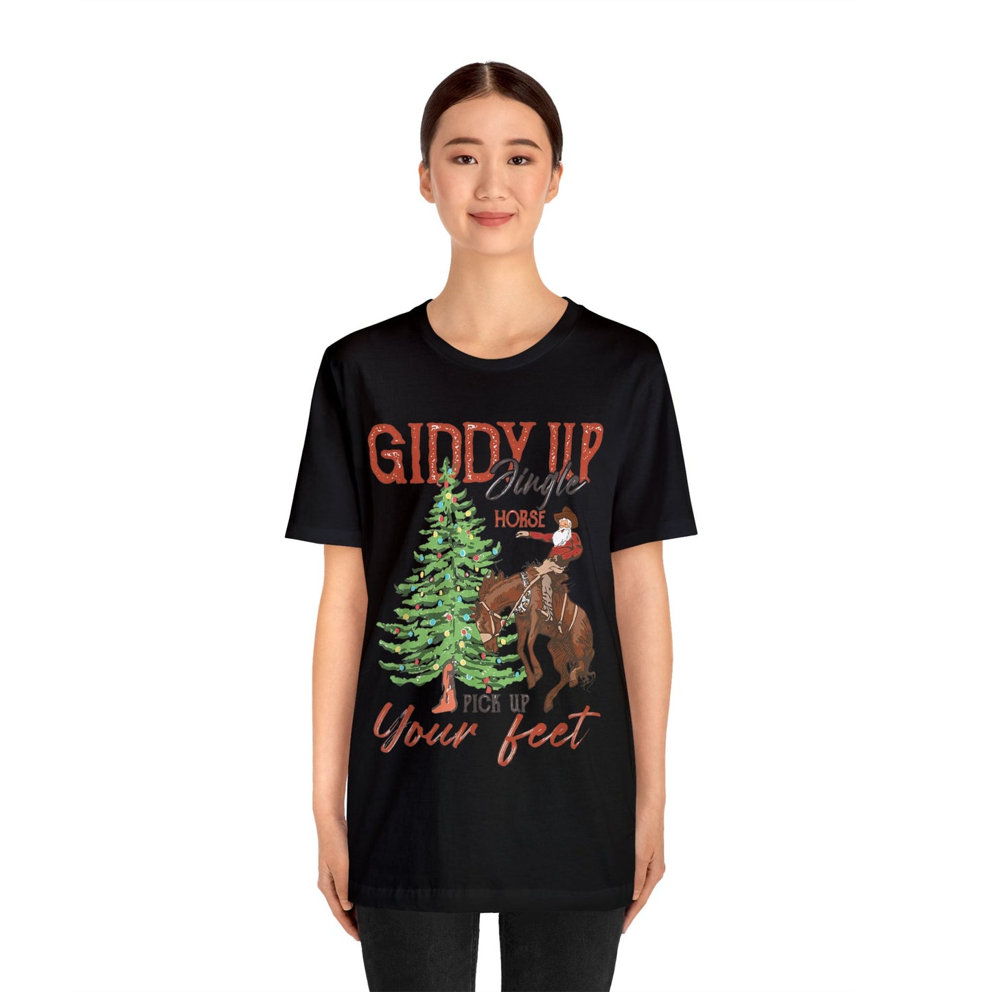 Giddy Up Jingle Horse Unisex Jersey Short Sleeve Tee