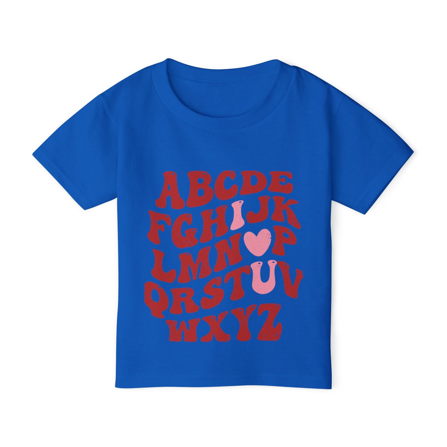 I 𩷠U retro abc's Valentine's Dat Heavy Cotton⢠Toddler T-shirt