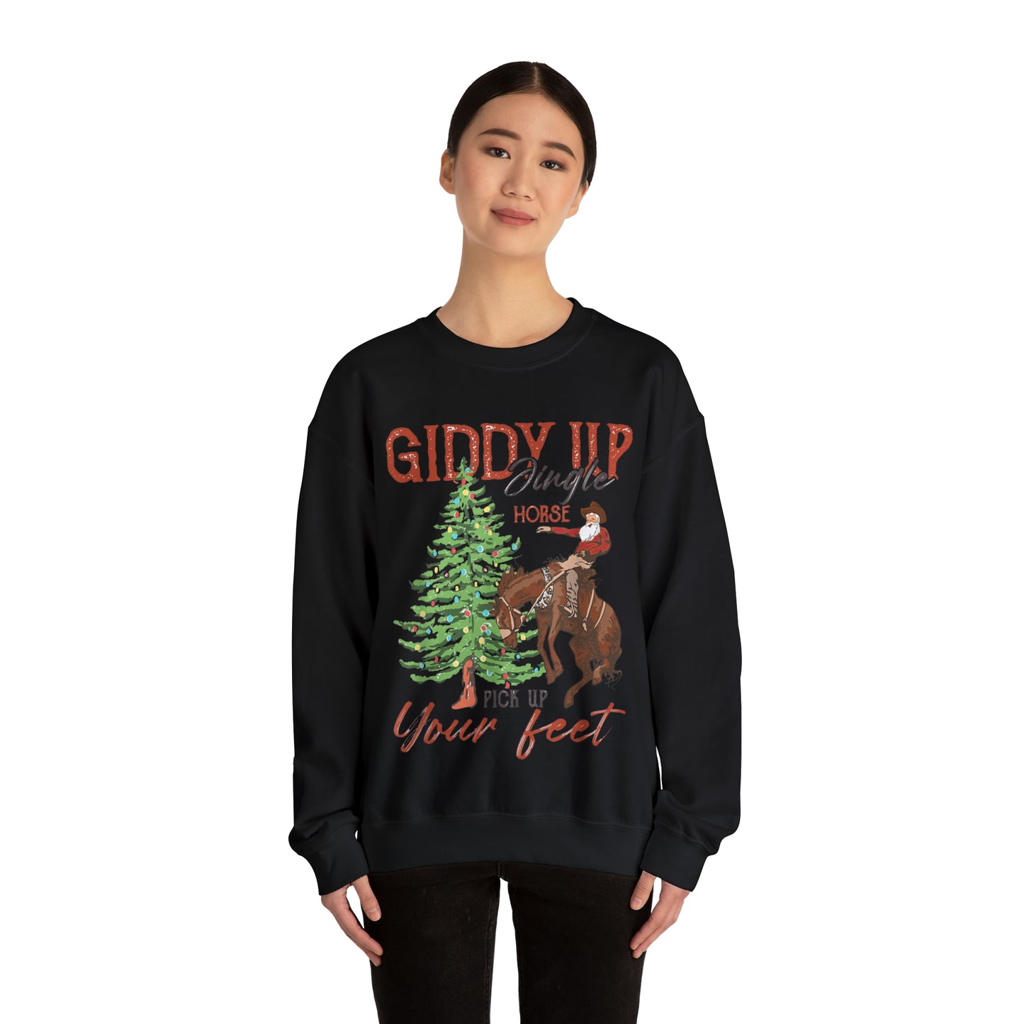giddy up jingle horse Unisex Heavy Blend™ Crewneck Sweatshirt