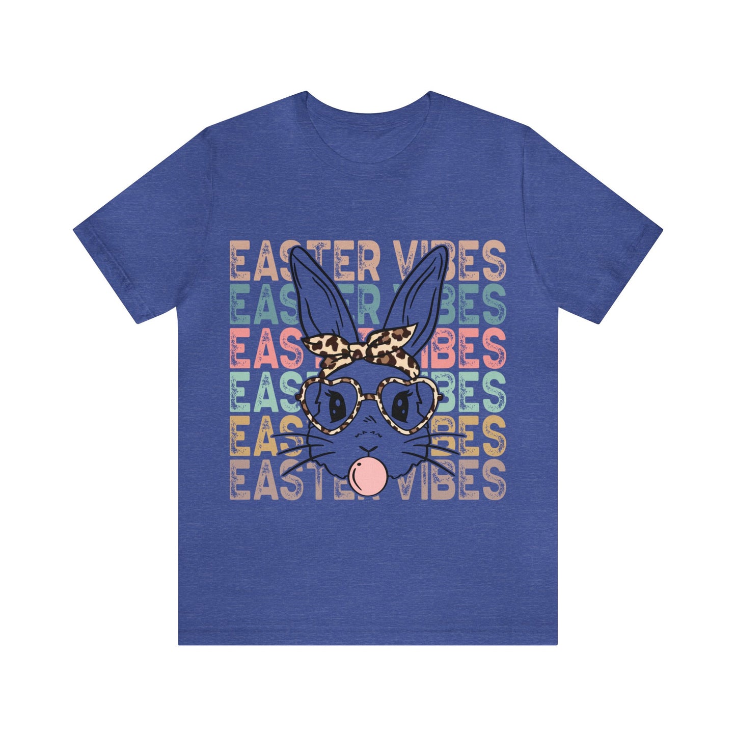 Easter Vibes Bunny Rabbit Bubble Gum Unisex Jersey Short Sleeve Tee