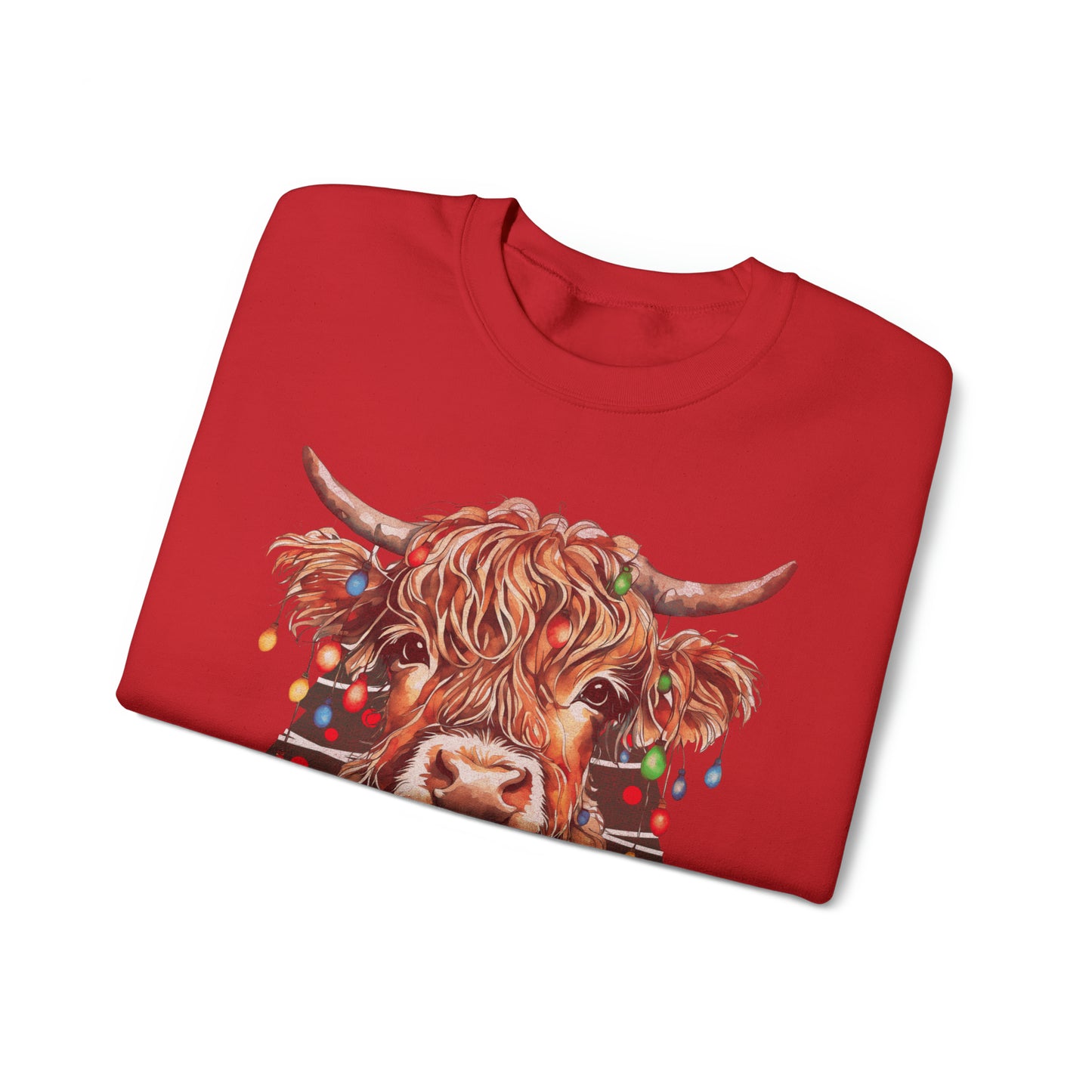 highland cow christmas Unisex Heavy Blend™ Crewneck Sweatshirt