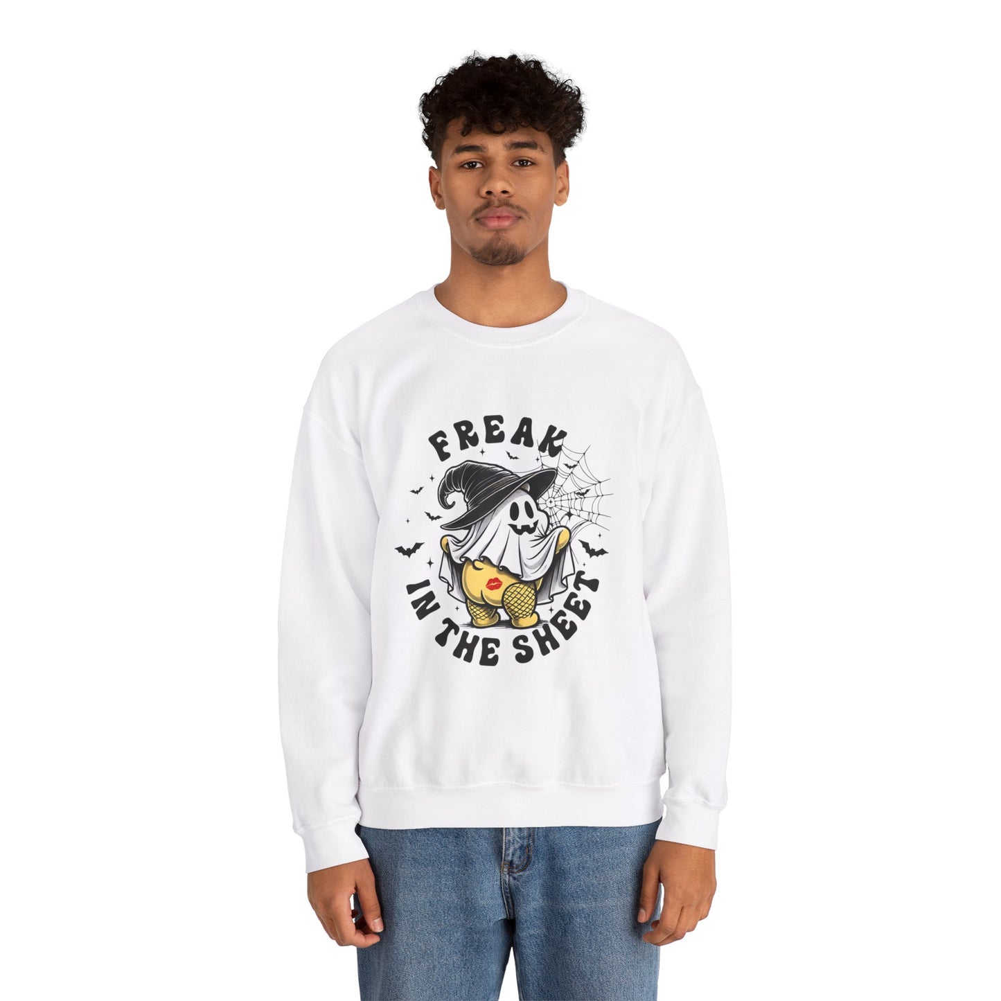 Freak in the sheets funny halloween humor Unisex Heavy Blend™ Crewneck Sweatshirt