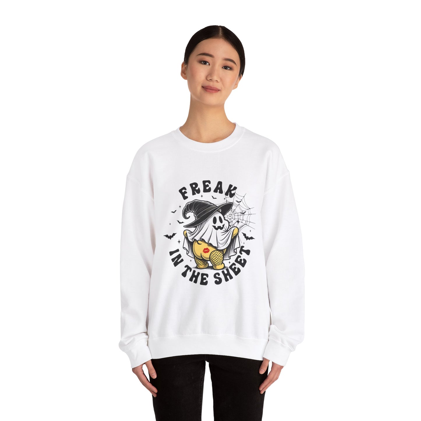 Freak in the sheets funny halloween humor Unisex Heavy Blend™ Crewneck Sweatshirt