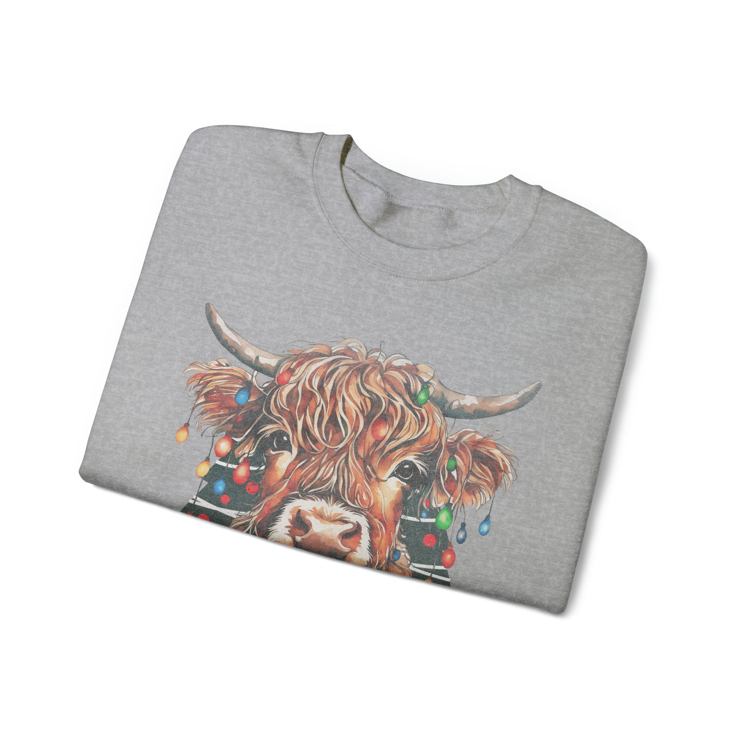 highland cow christmas Unisex Heavy Blend™ Crewneck Sweatshirt