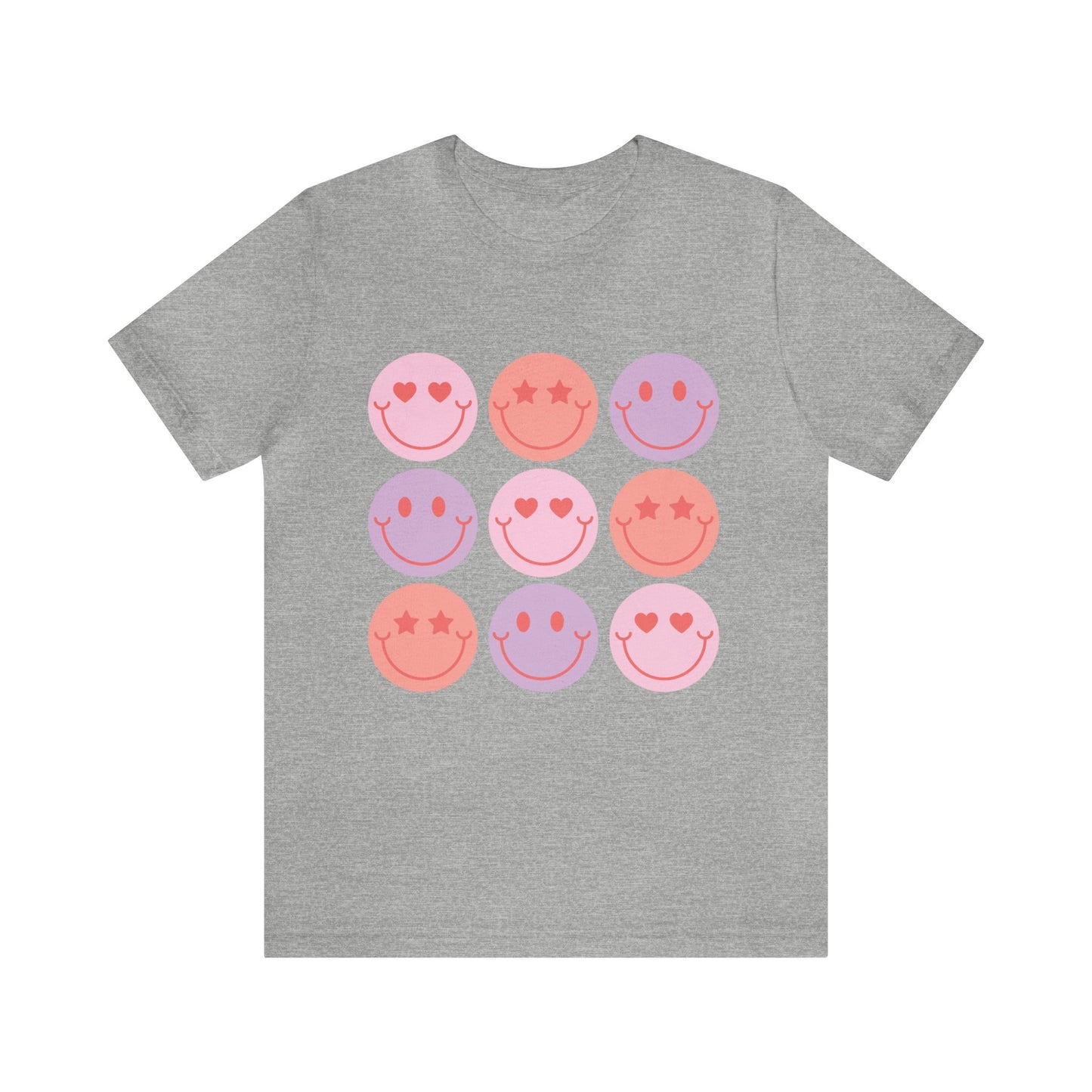 retro groovy smiley face valentines day Unisex Jersey Short Sleeve Tee