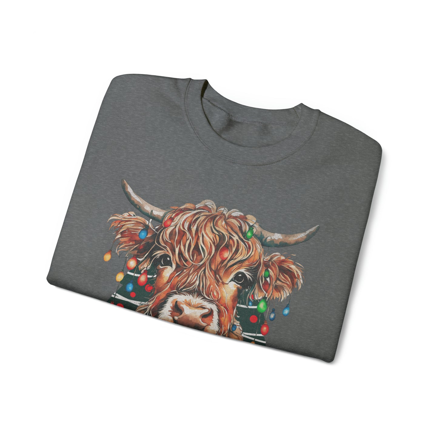 highland cow christmas Unisex Heavy Blend™ Crewneck Sweatshirt
