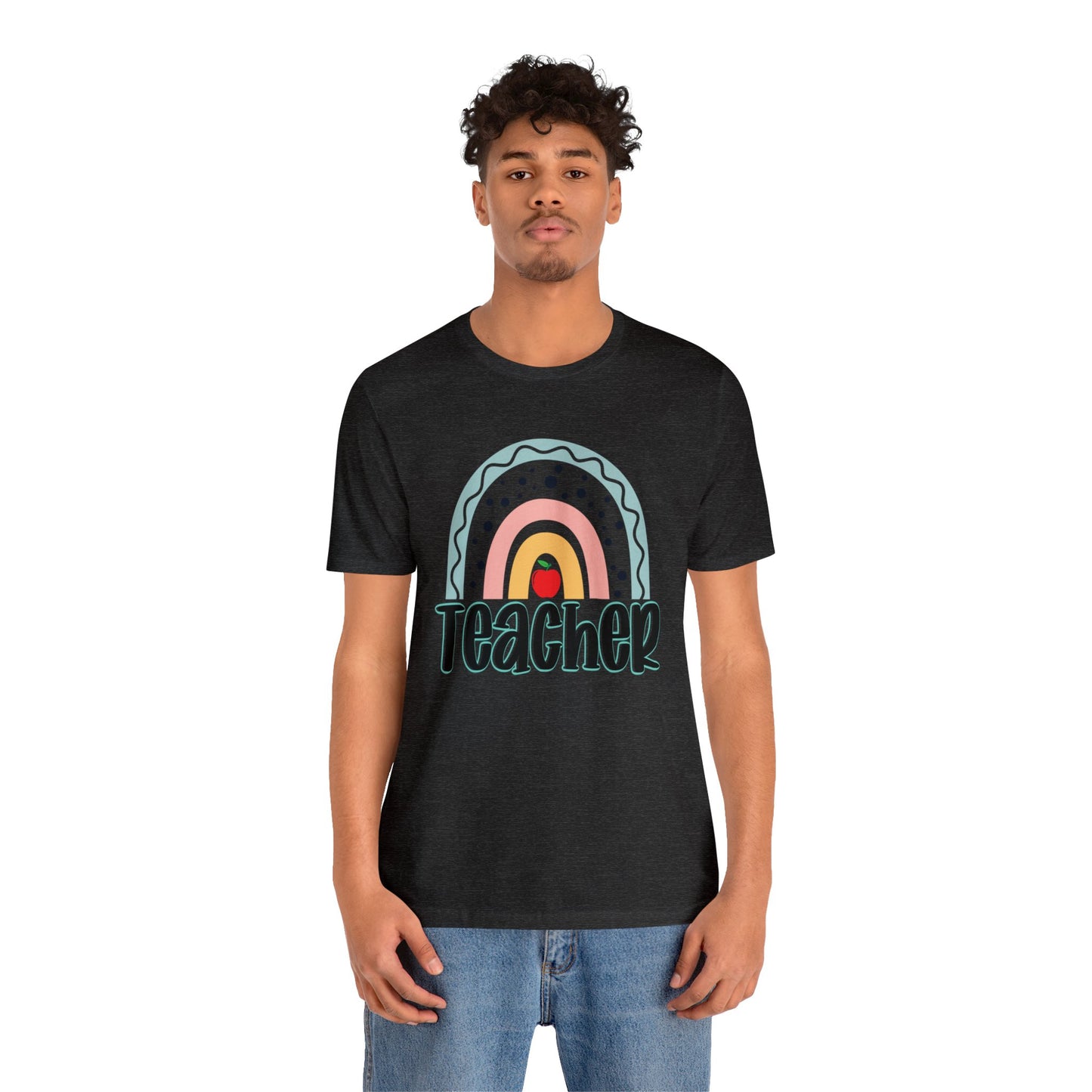 BOHO teacher rainbow Unisex Jersey Short Sleeve Tee