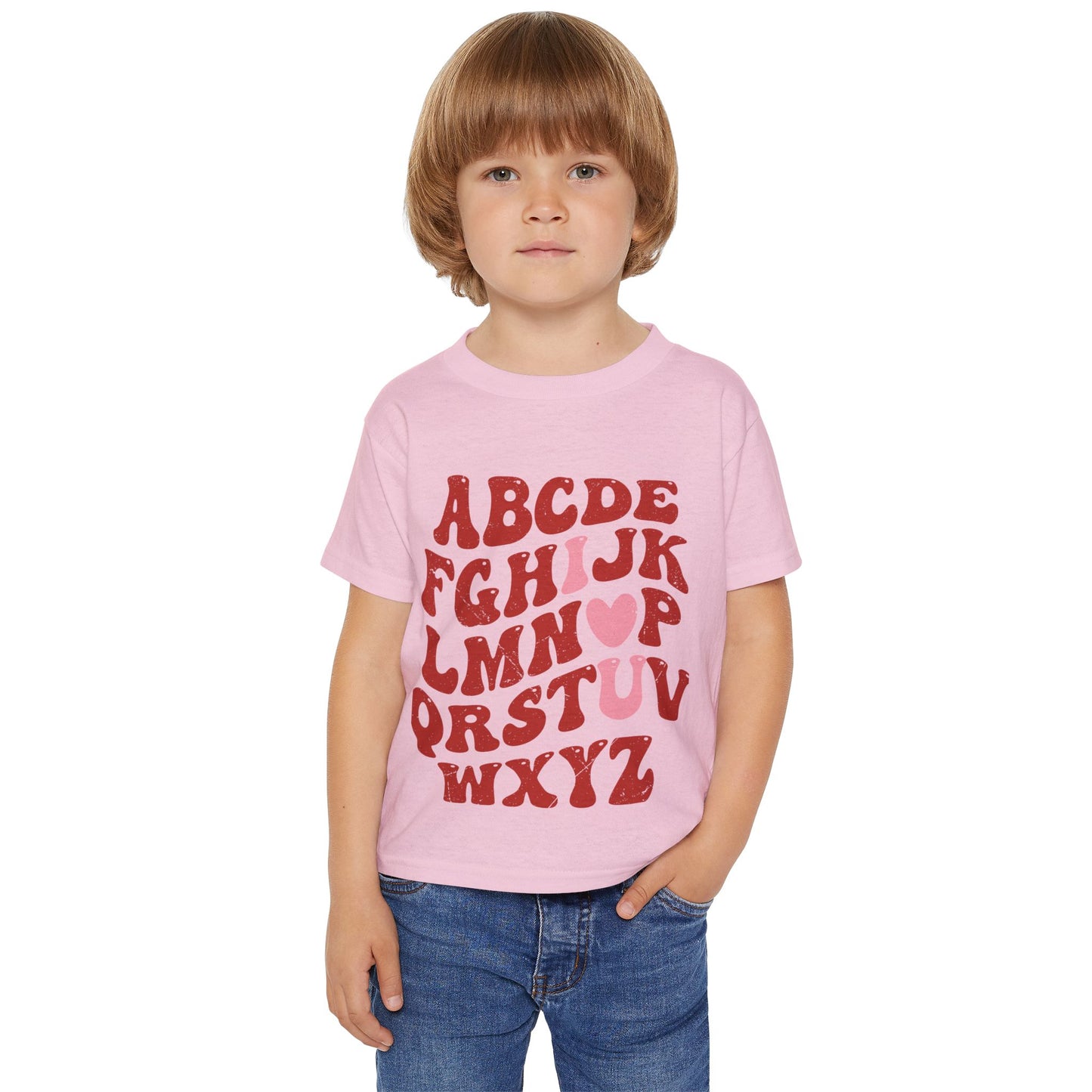 I 𩷠U retro abc's Valentine's Dat Heavy Cotton⢠Toddler T-shirt
