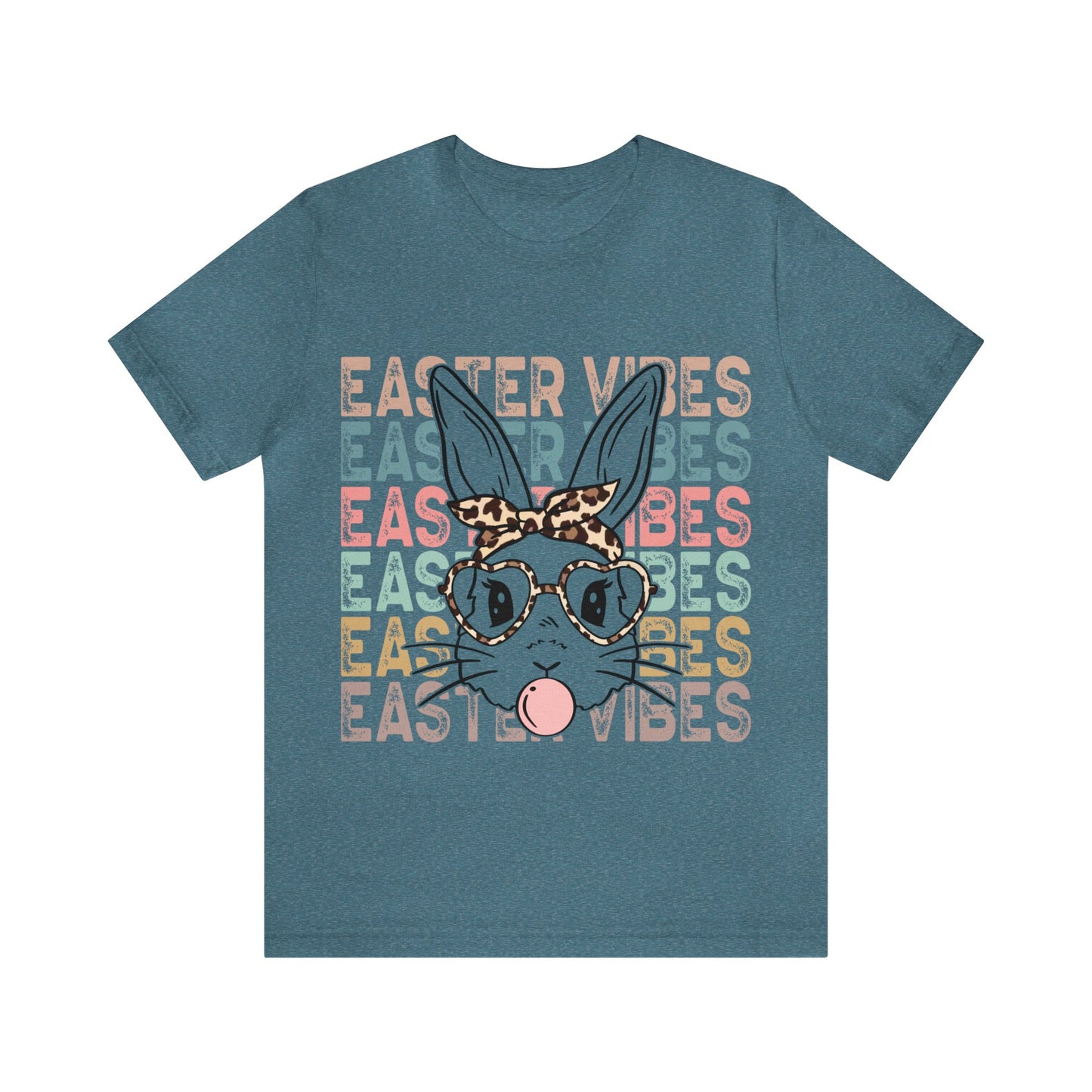 Easter Vibes Bunny Rabbit Bubble Gum Unisex Jersey Short Sleeve Tee