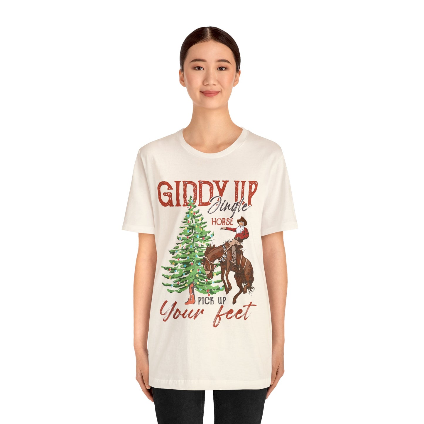 Giddy Up Jingle Horse Unisex Jersey Short Sleeve Tee