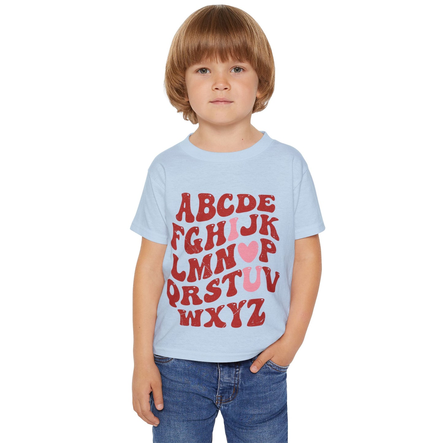 I 𩷠U retro abc's Valentine's Dat Heavy Cotton⢠Toddler T-shirt
