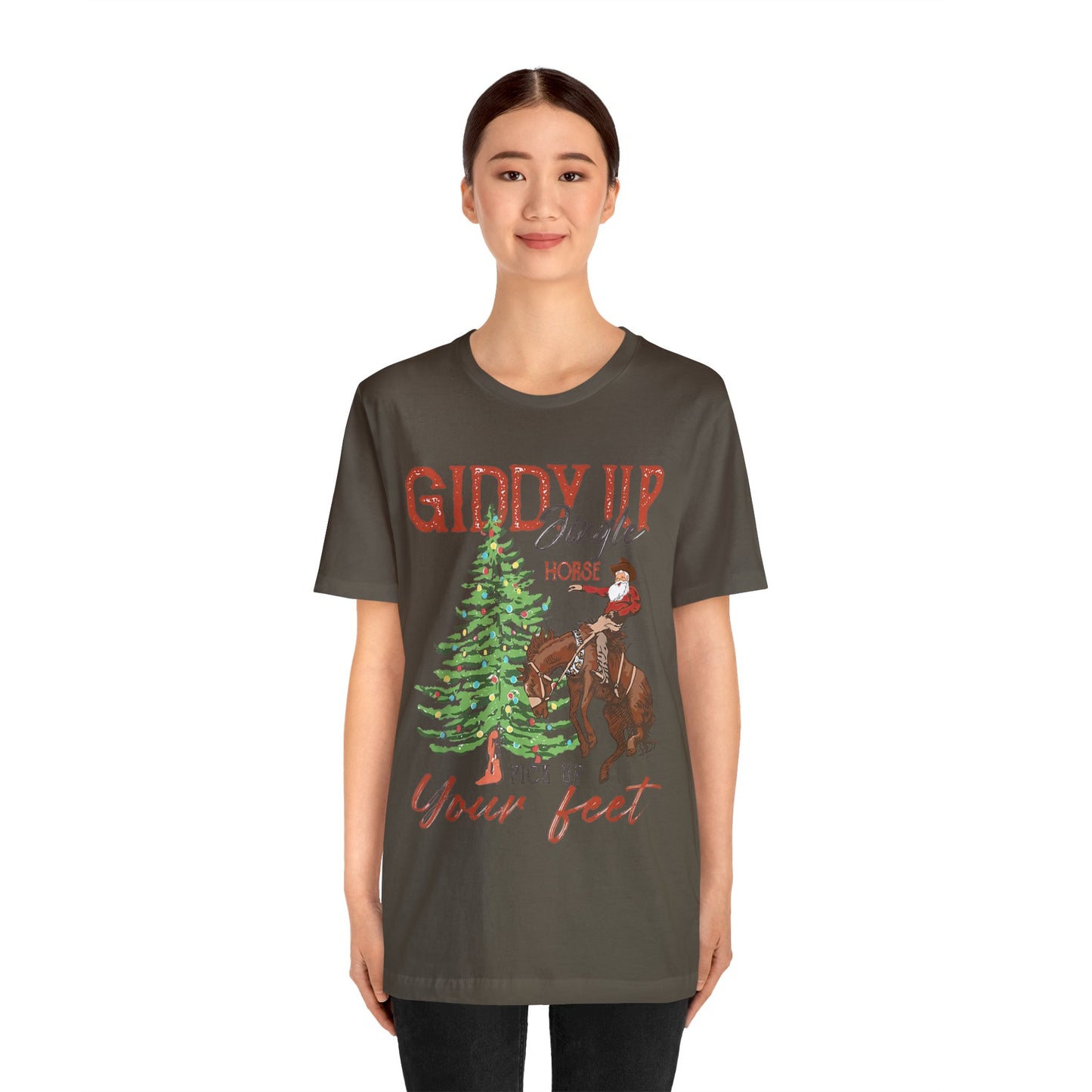 Giddy Up Jingle Horse Unisex Jersey Short Sleeve Tee