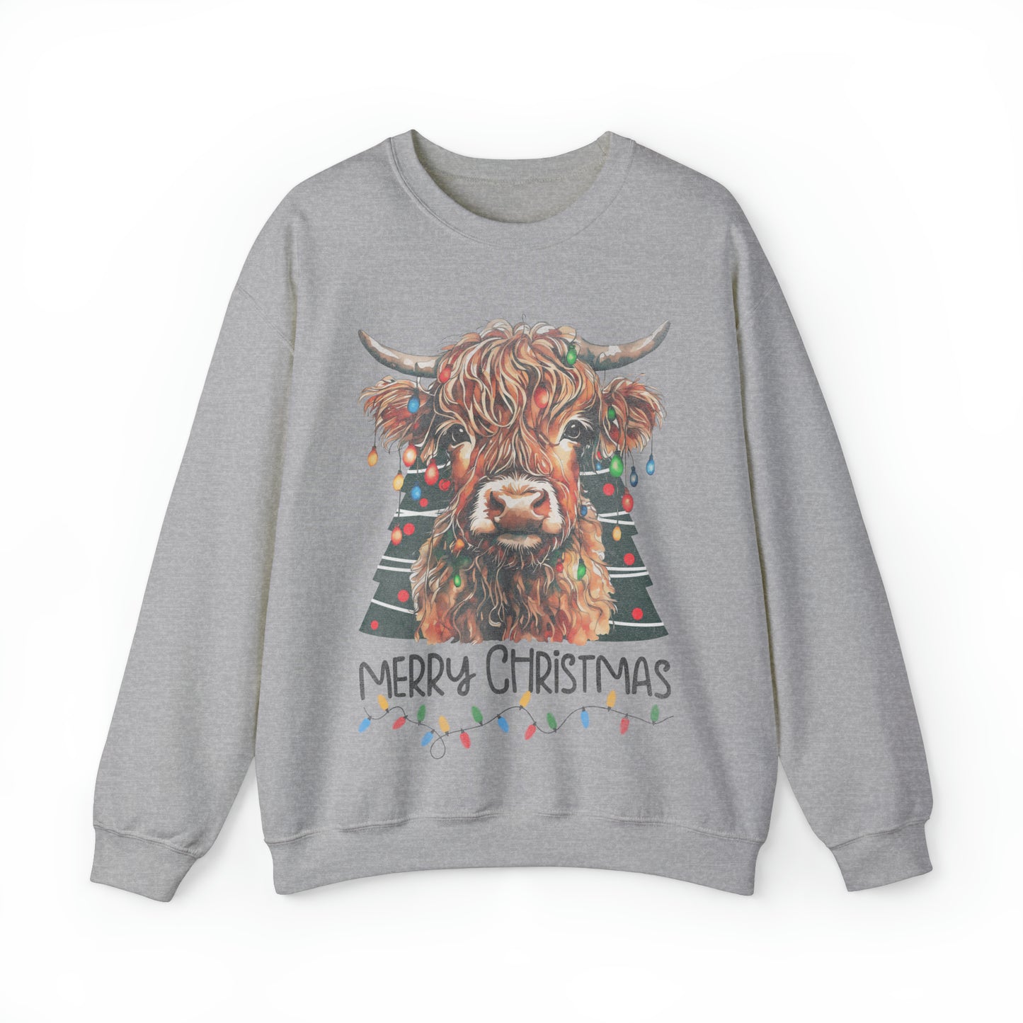 highland cow christmas Unisex Heavy Blend™ Crewneck Sweatshirt