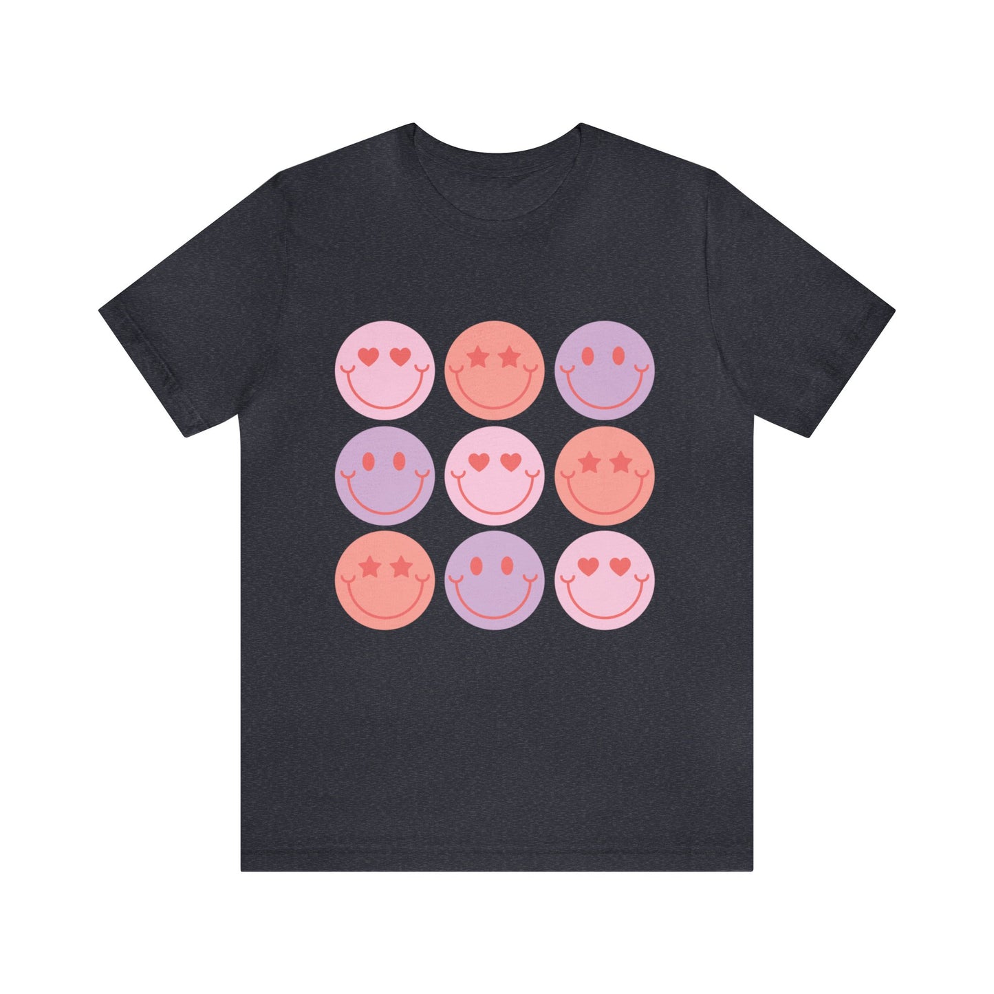 retro groovy smiley face valentines day Unisex Jersey Short Sleeve Tee