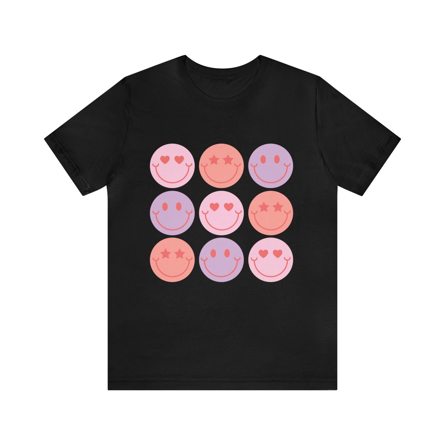 retro groovy smiley face valentines day Unisex Jersey Short Sleeve Tee
