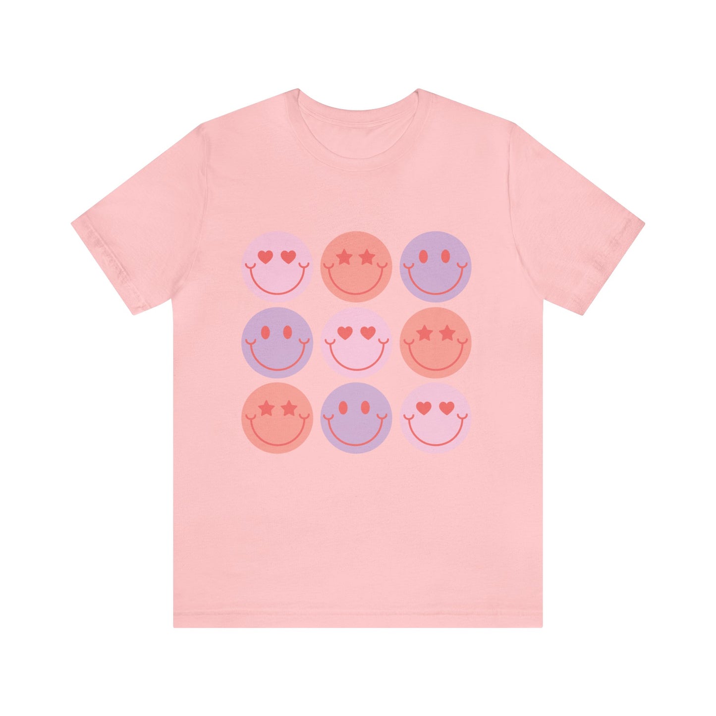 retro groovy smiley face valentines day Unisex Jersey Short Sleeve Tee