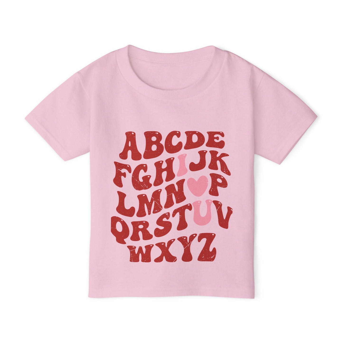 I 𩷠U retro abc's Valentine's Dat Heavy Cotton⢠Toddler T-shirt