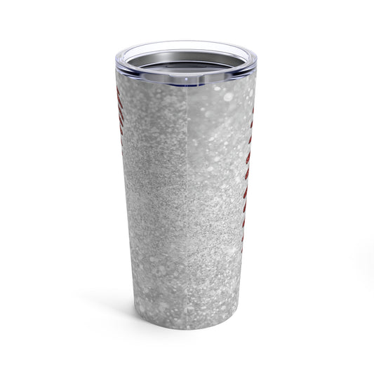 glittery leopard baseball mom tapered Tumbler 20oz
