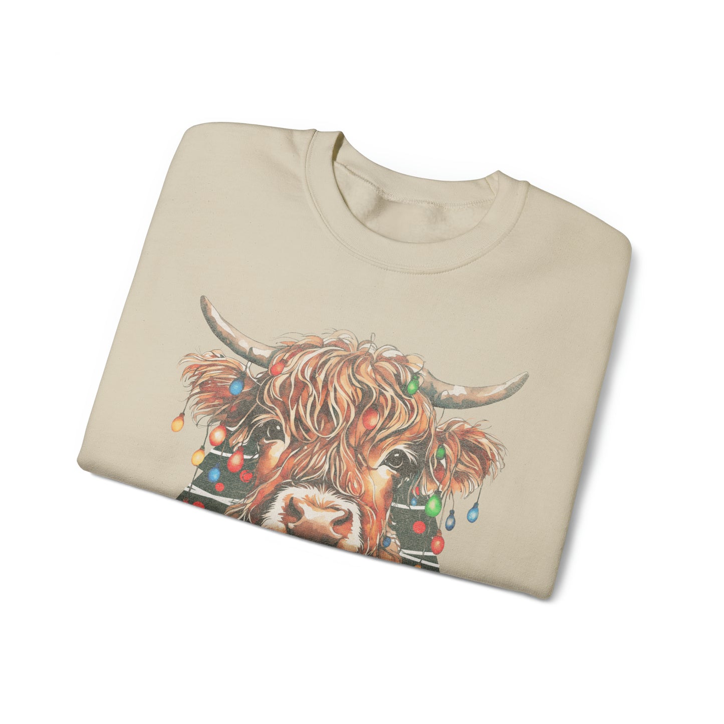 highland cow christmas Unisex Heavy Blend™ Crewneck Sweatshirt