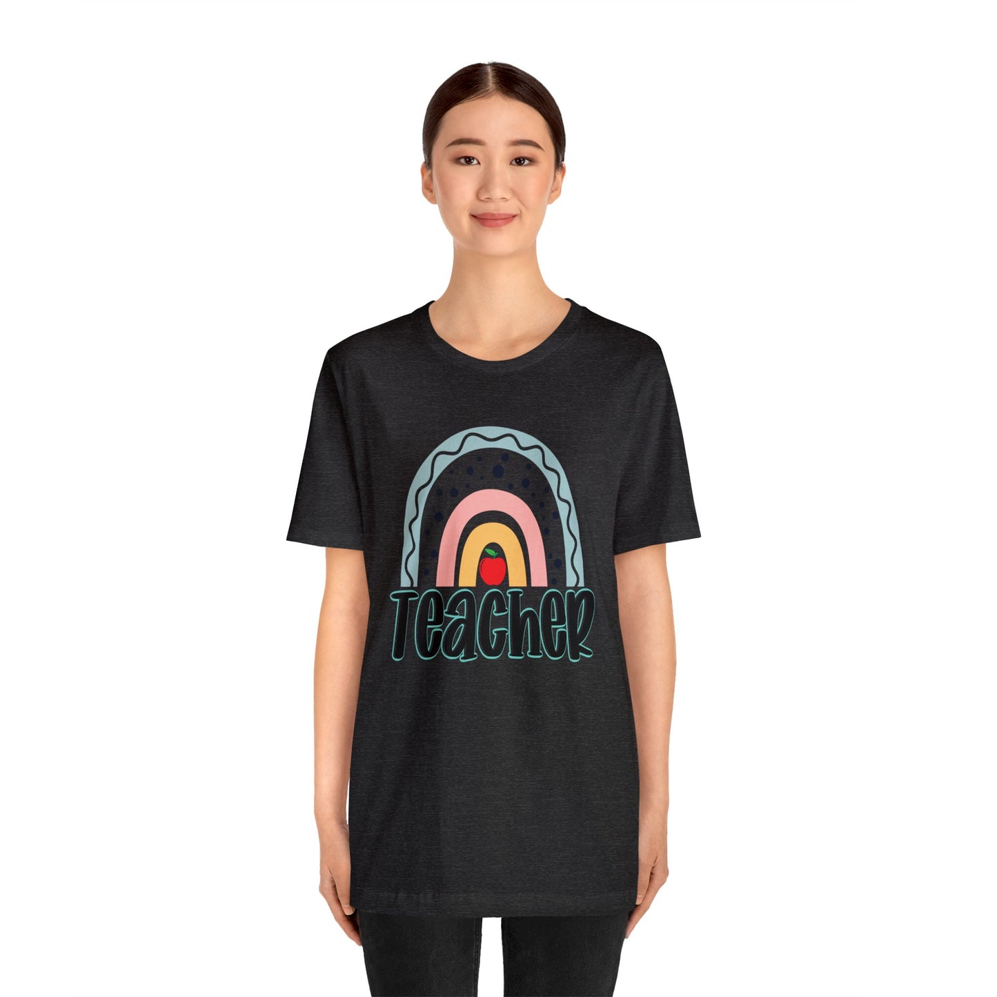 BOHO teacher rainbow Unisex Jersey Short Sleeve Tee