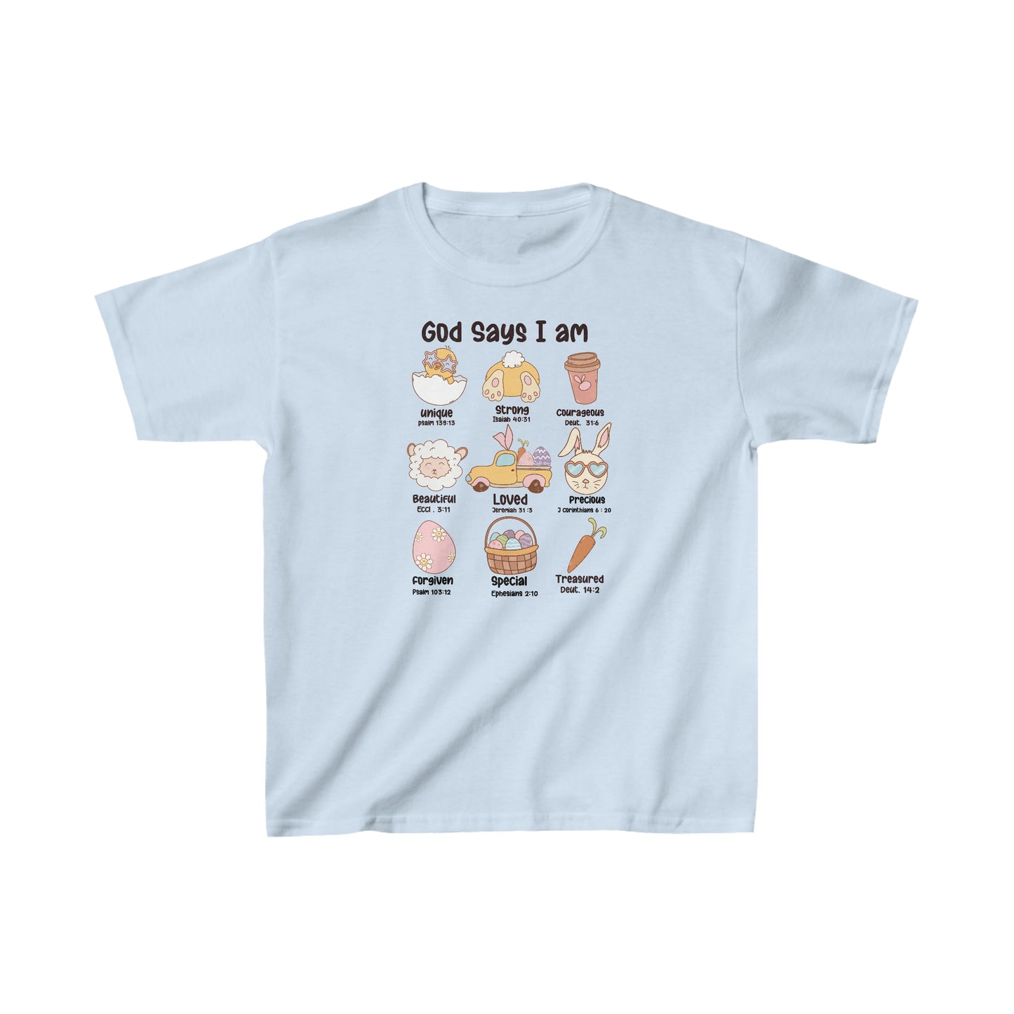 God Says I am Kids Heavy Cotton™ Tee