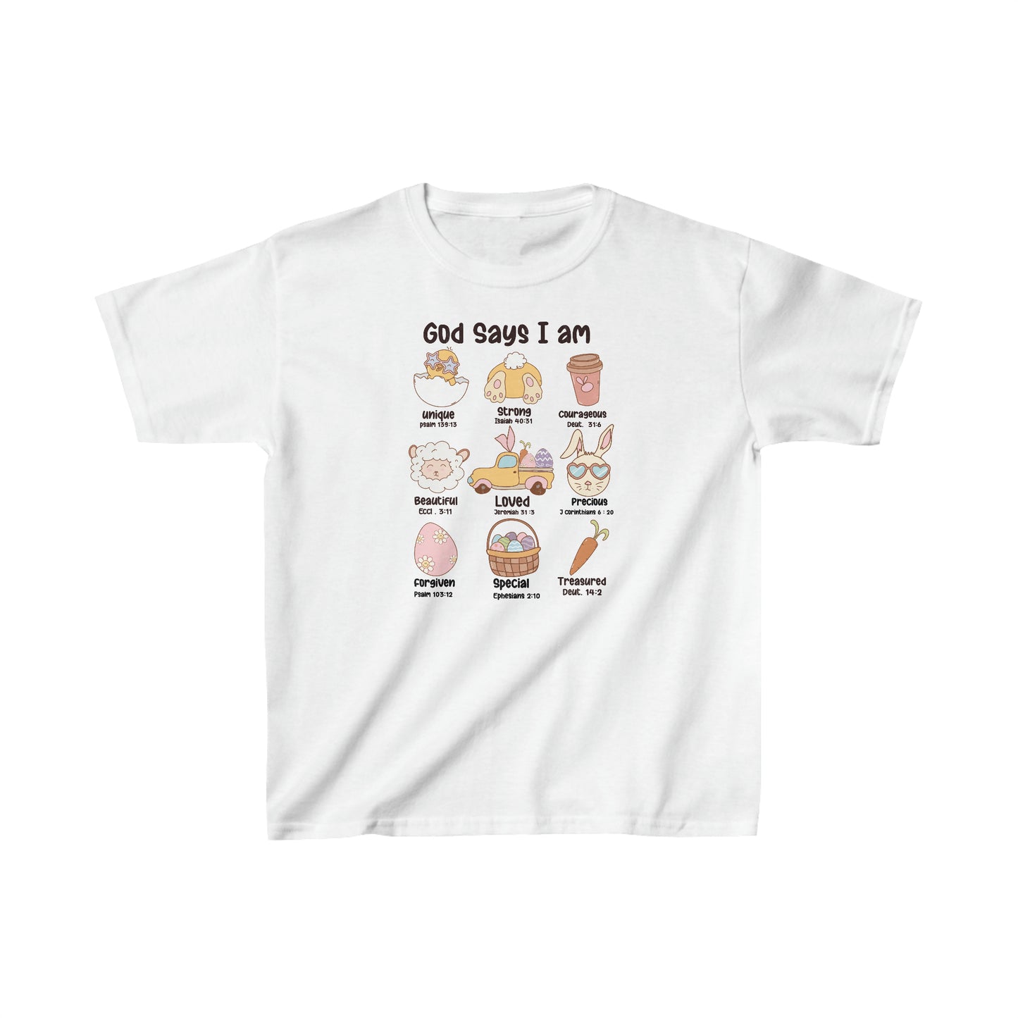 God Says I am Kids Heavy Cotton™ Tee