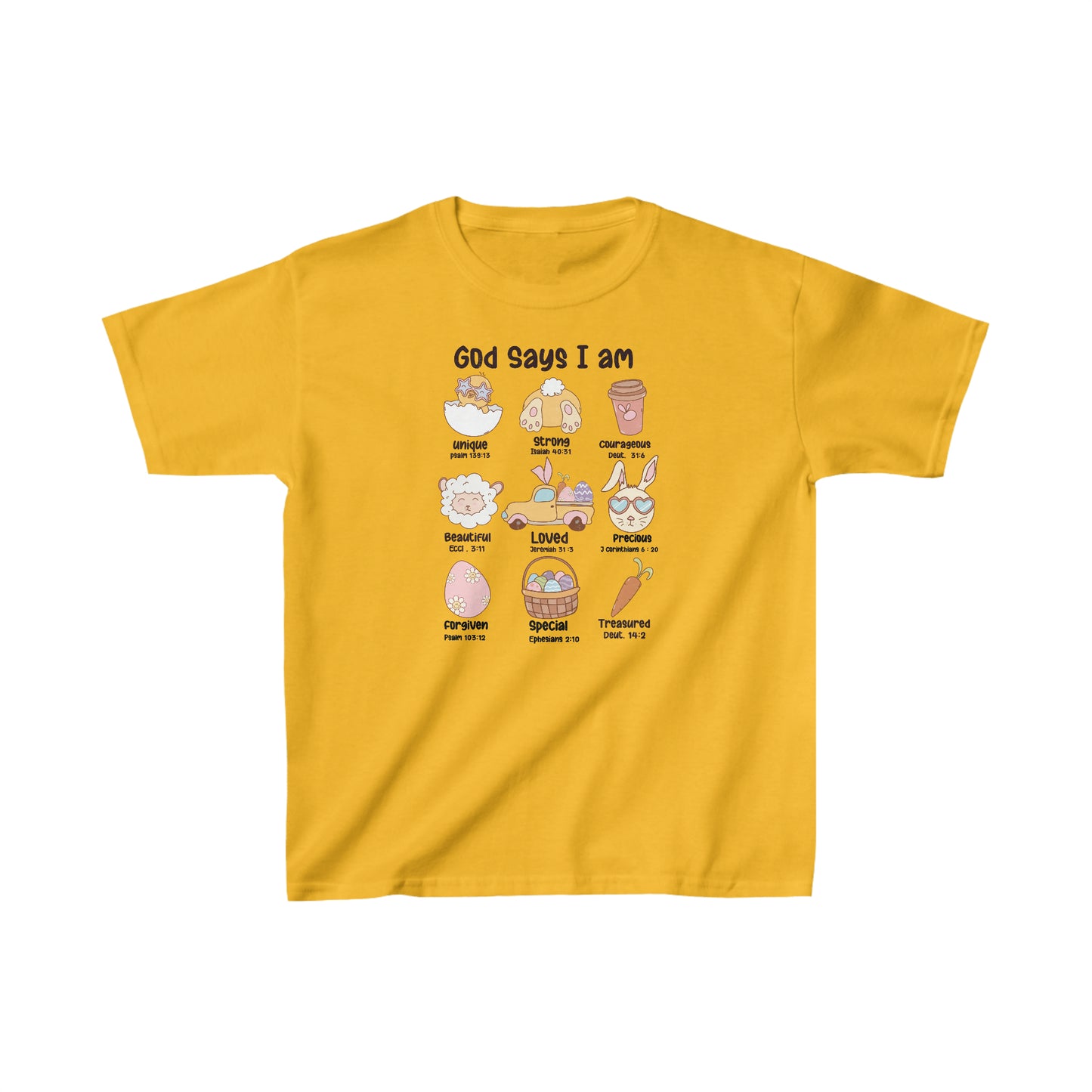 God Says I am Kids Heavy Cotton™ Tee