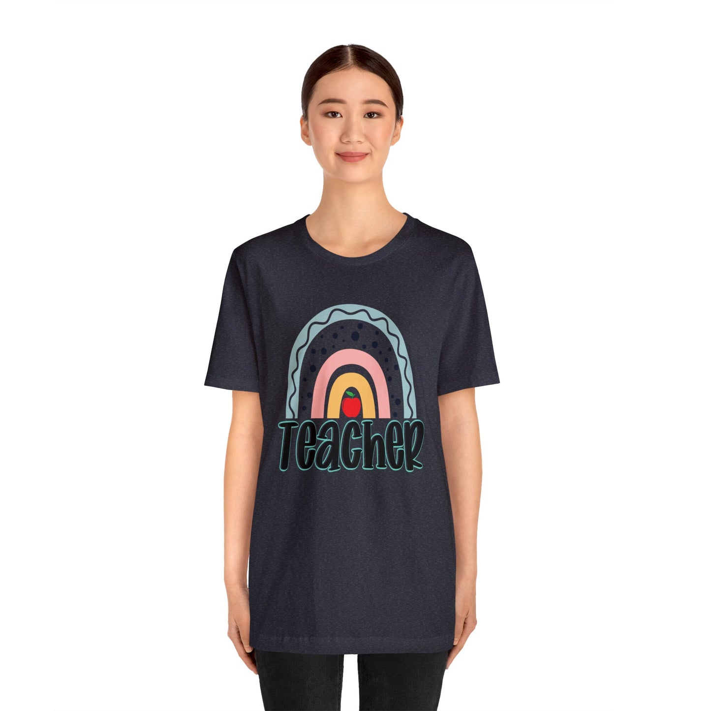 BOHO teacher rainbow Unisex Jersey Short Sleeve Tee