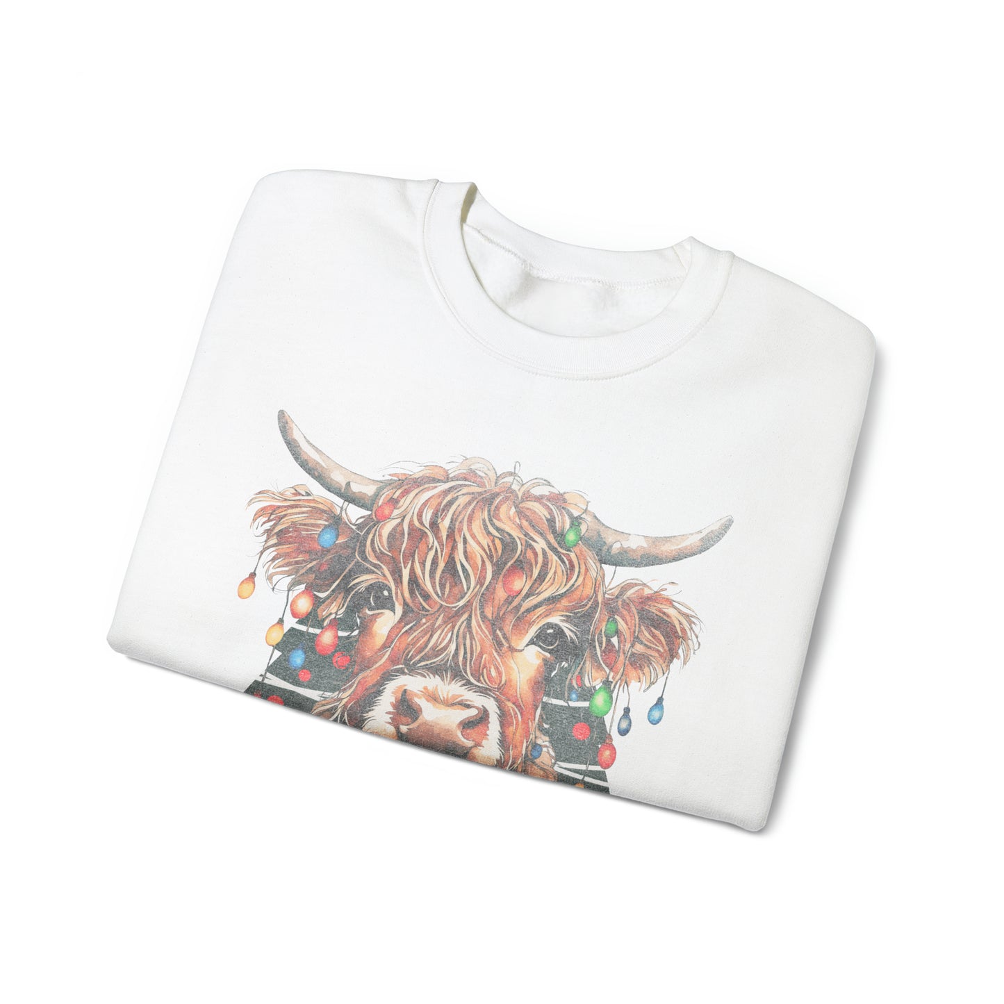 highland cow christmas Unisex Heavy Blend™ Crewneck Sweatshirt