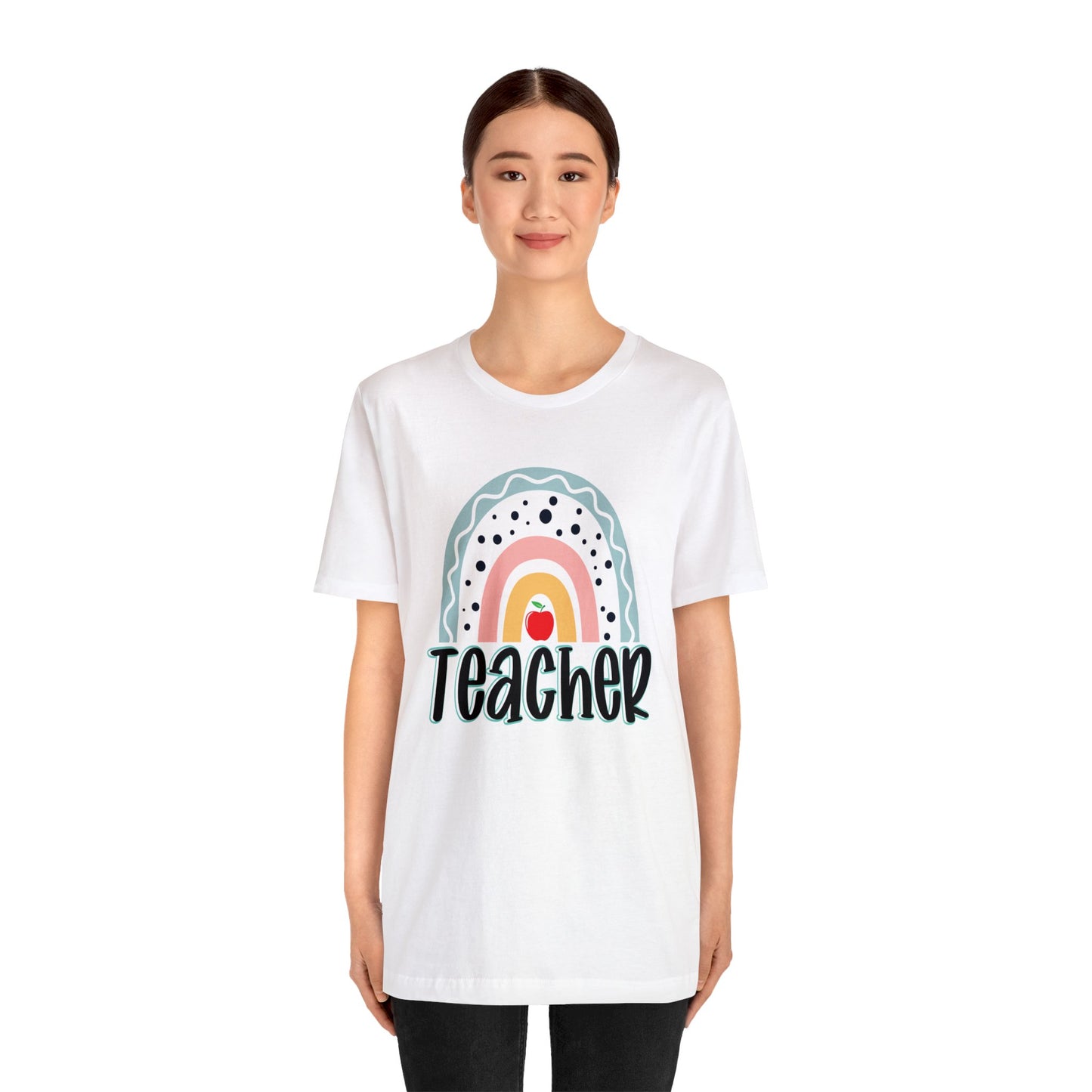 BOHO teacher rainbow Unisex Jersey Short Sleeve Tee