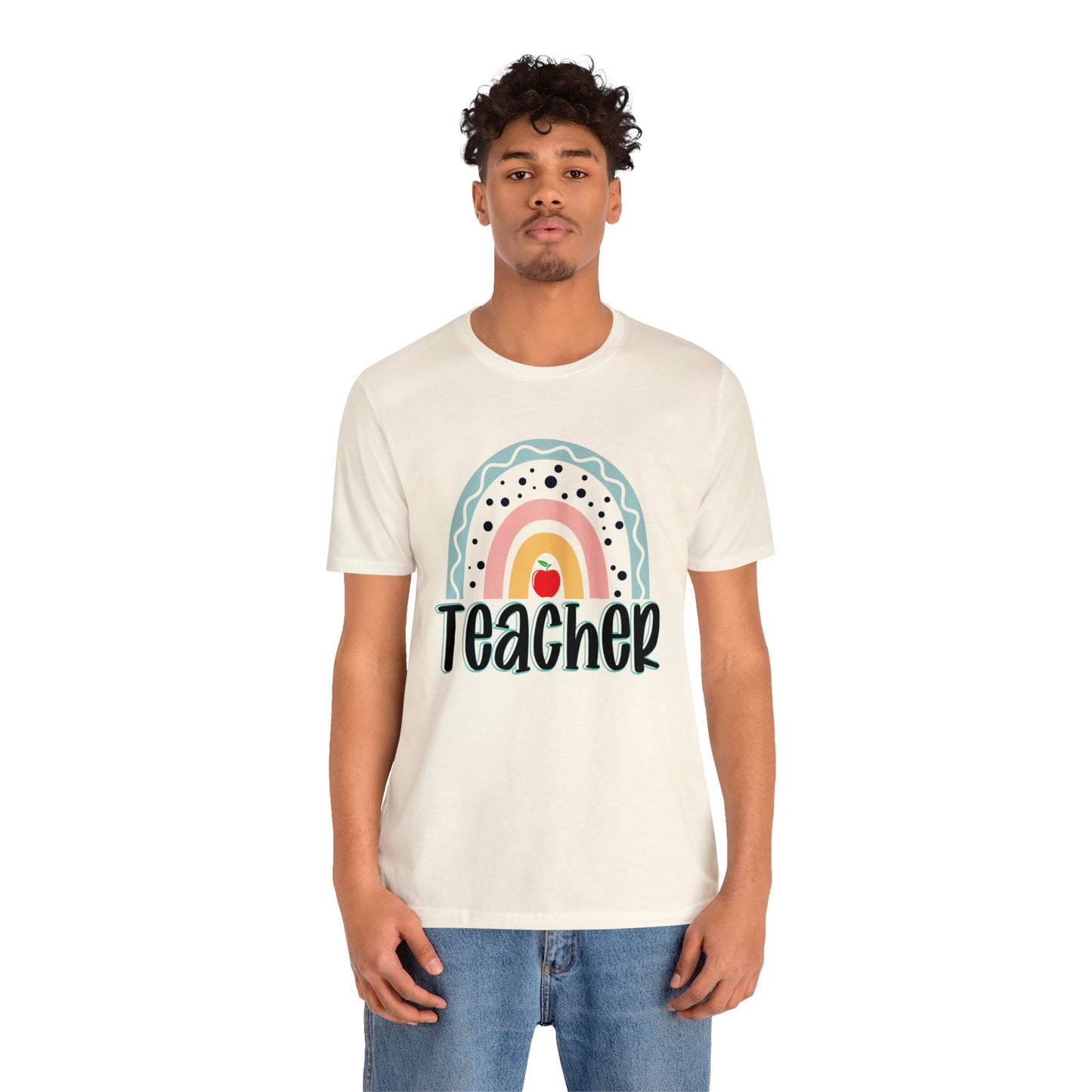 BOHO teacher rainbow Unisex Jersey Short Sleeve Tee