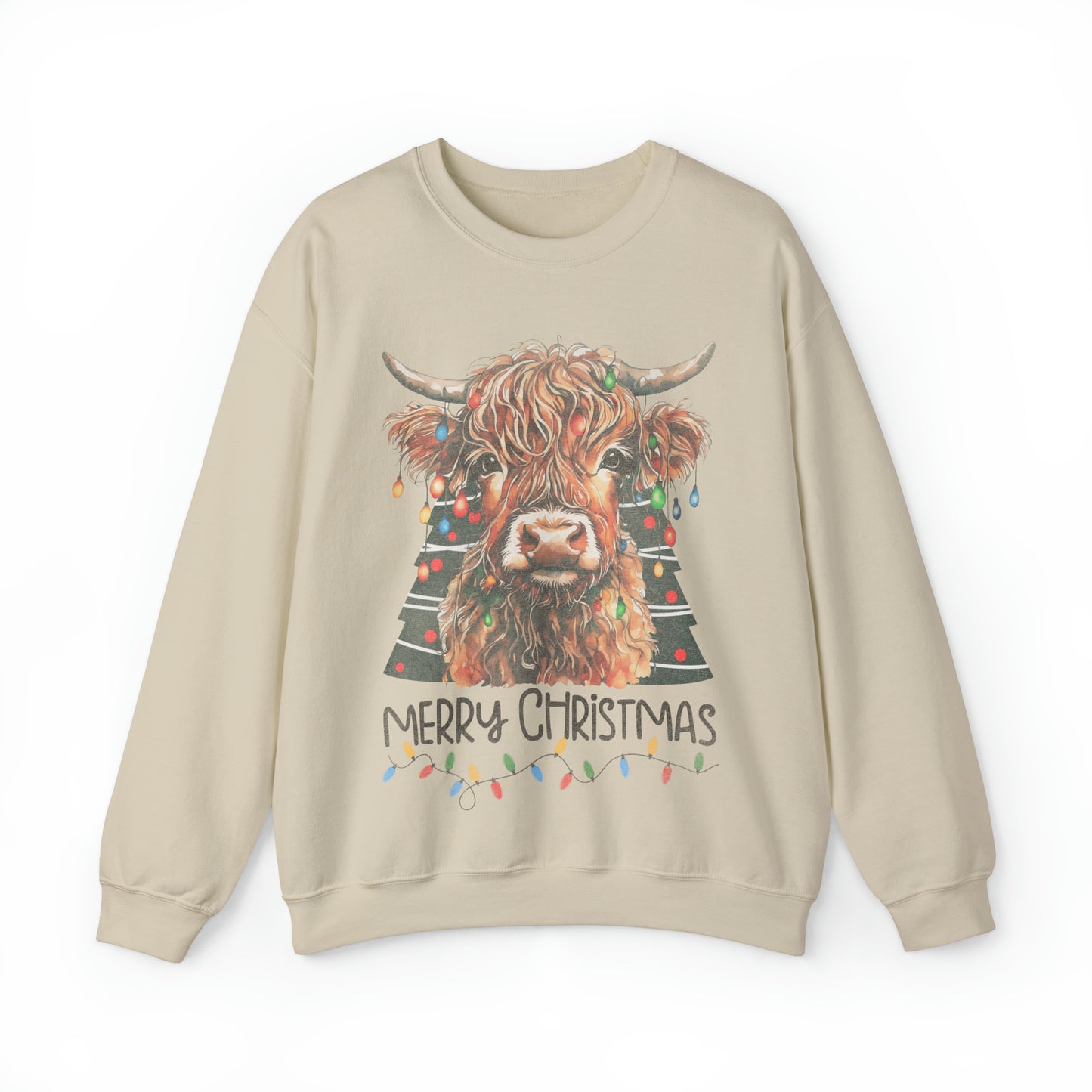 highland cow christmas Unisex Heavy Blend™ Crewneck Sweatshirt