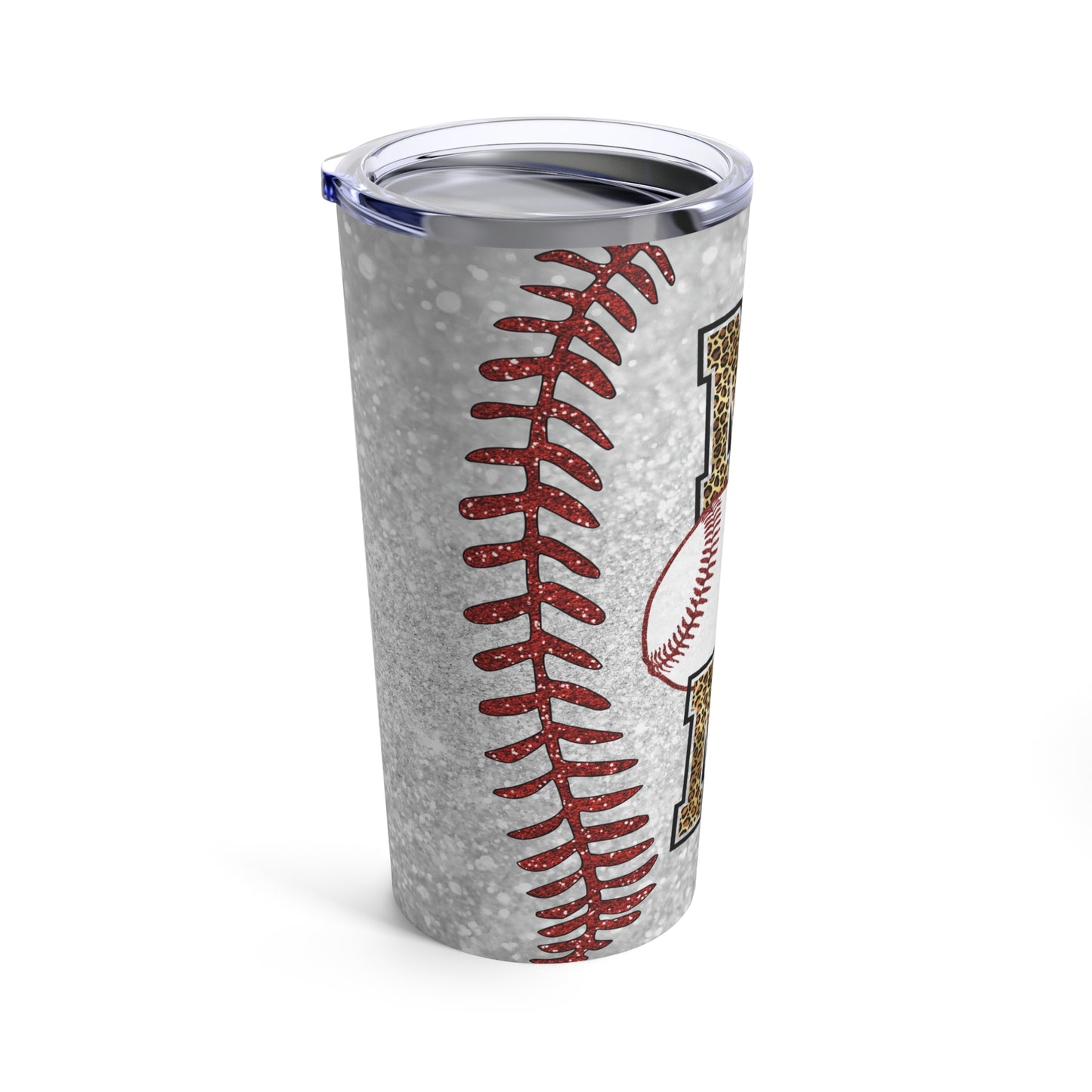 glittery leopard baseball mom tapered Tumbler 20oz