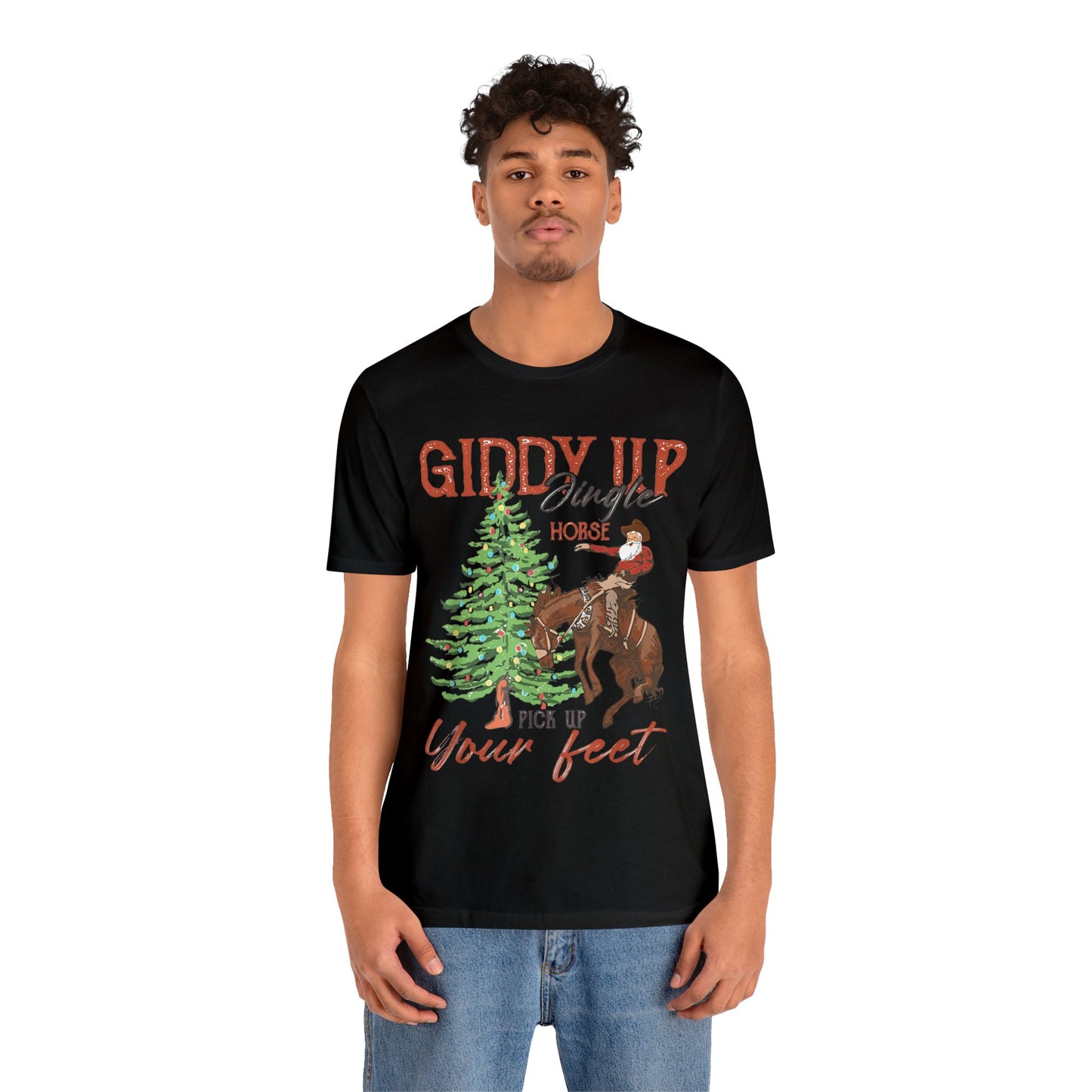 Giddy Up Jingle Horse Unisex Jersey Short Sleeve Tee