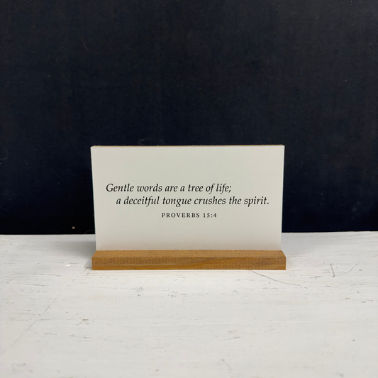 Bible Verse Shelf Sitter Sign – Custom Scripture Decor – Small 3x5 Wooden Desk Sign – Christian Gift – Inspirational Home Decor