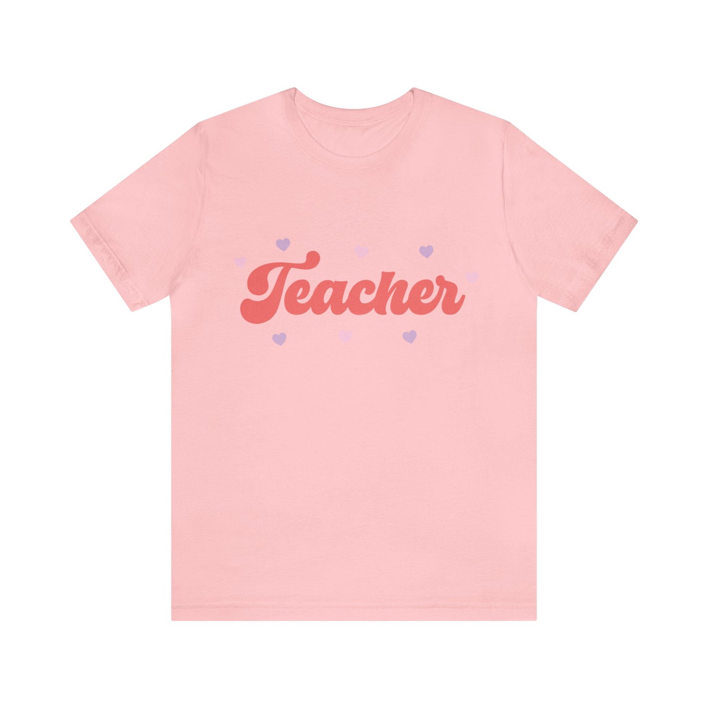 Retro Valentines day Teacher hearts Unisex Jersey Short Sleeve Tee