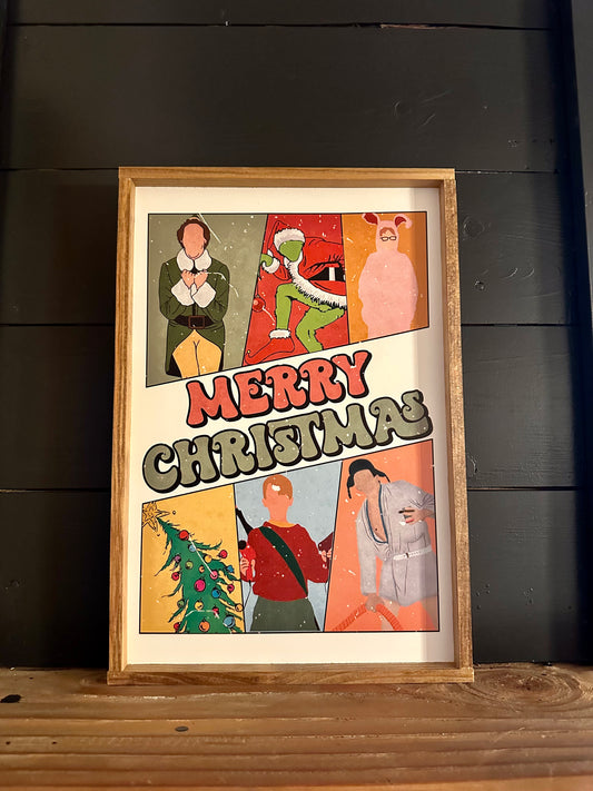 Christmas Movie Icons 2023 Merry Christmas wood sign