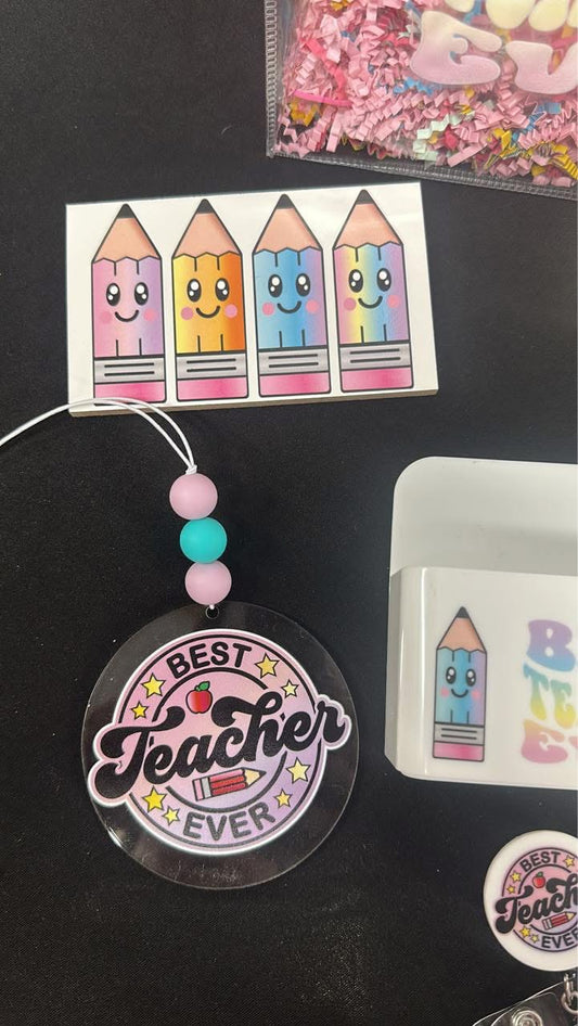 Colorful Pastel Best Teacher Ever Gift Set – Limited Edition
