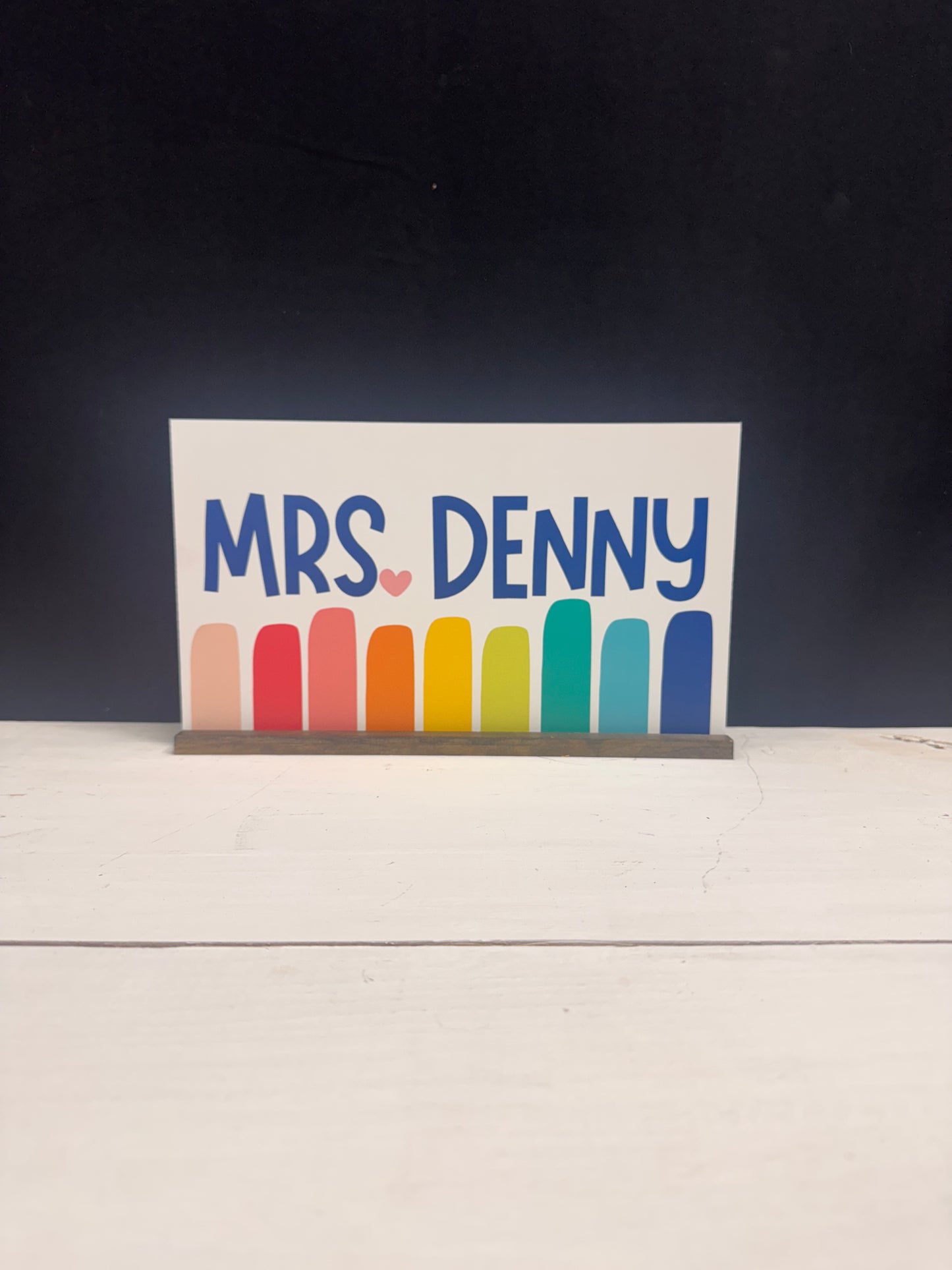 Personalized Teacher Desk Name Plate Shelf Sitter Removable Sign | Bright And Colorful