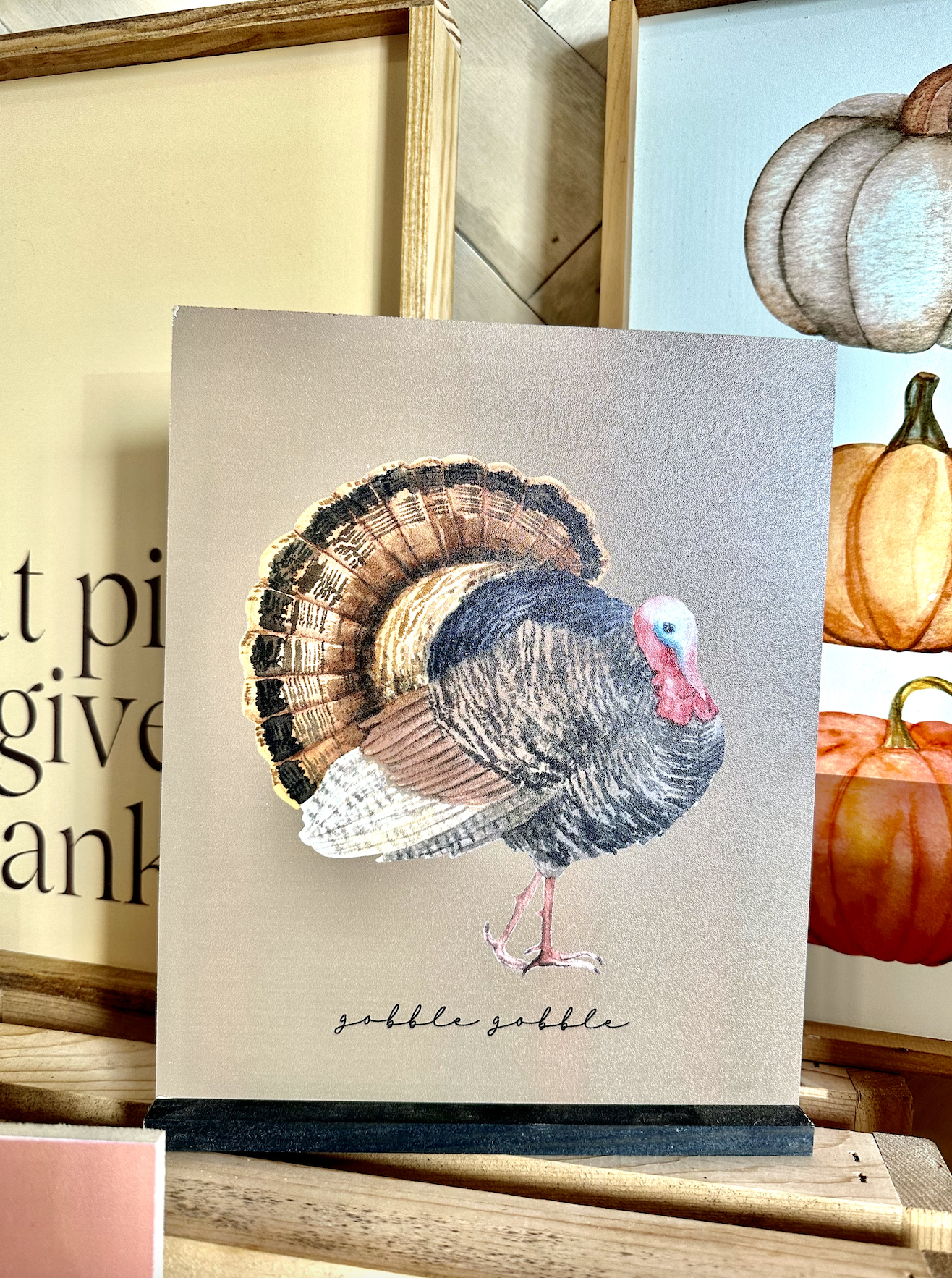 Muted Fall 2023 Bundle Collection Turkey pumpkin gobble burnt orange mustard yellow leaves wood sign