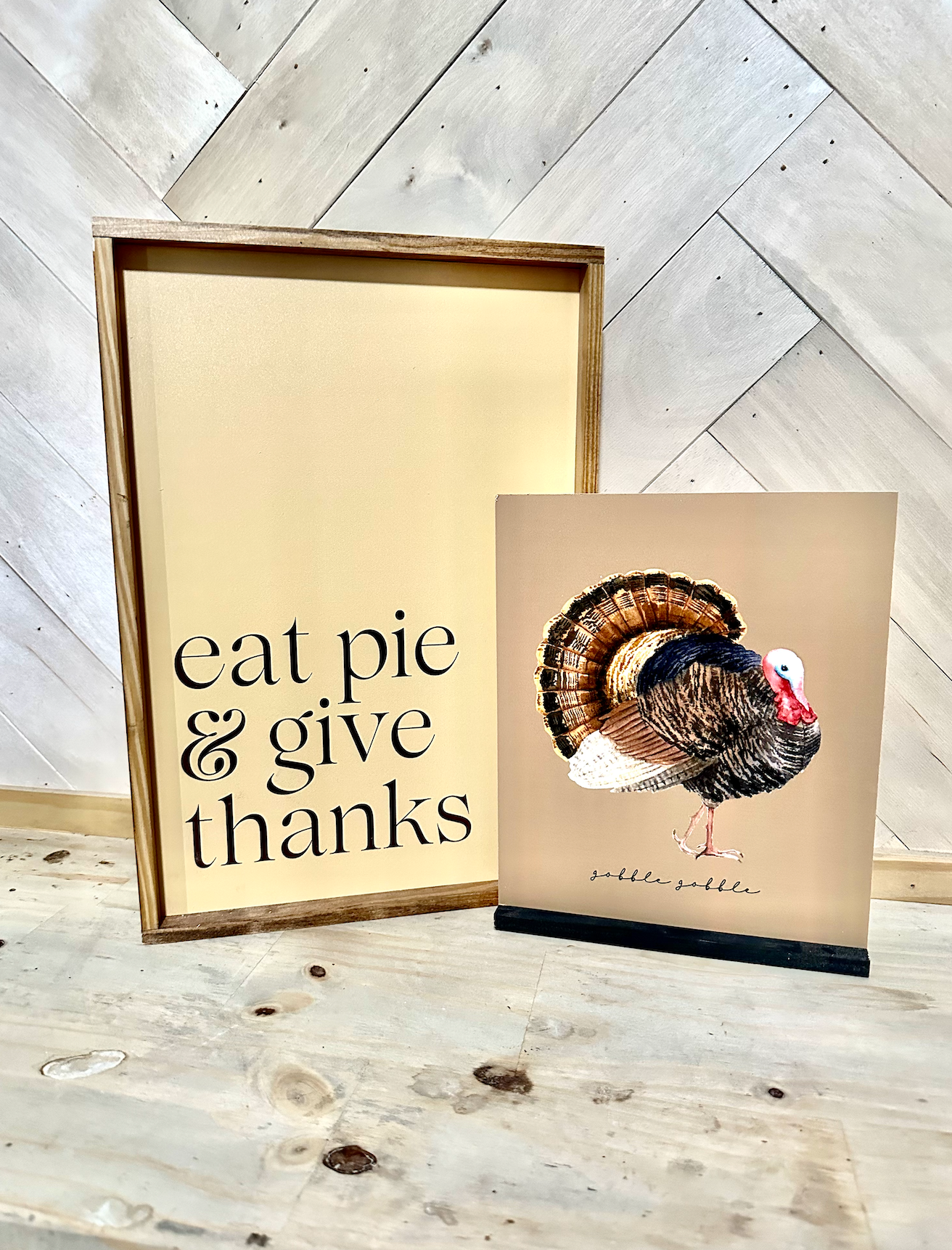 Muted Fall 2023 Bundle Collection Turkey pumpkin gobble burnt orange mustard yellow leaves wood sign