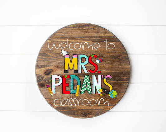Custom Personalized Teacher Icons wood custom name sign