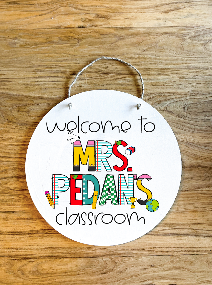 Custom Personalized Teacher Icons wood custom name sign