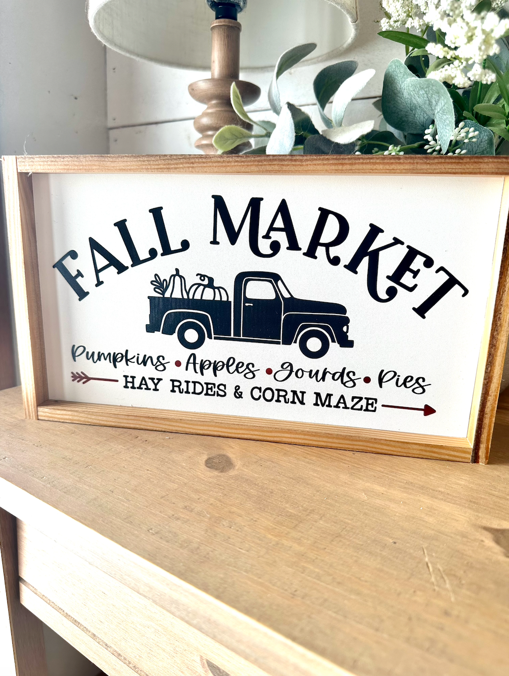 Fall market truck new fall 2023 wood sign