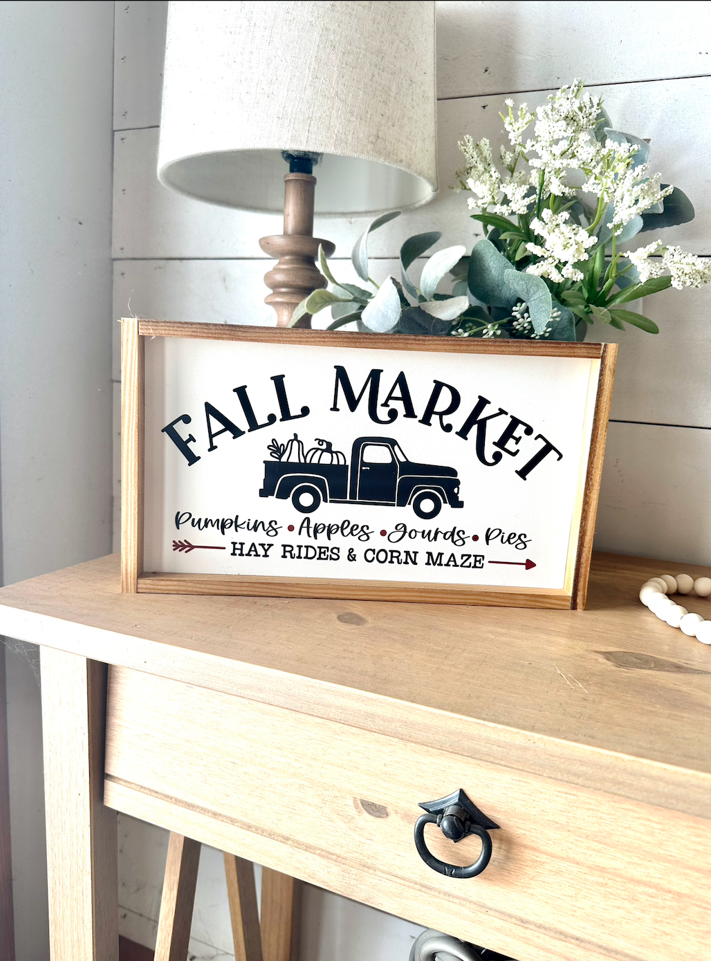 Fall market truck new fall 2023 wood sign