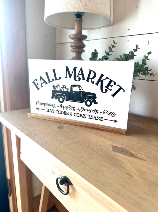 Fall market truck new fall 2023 wood sign