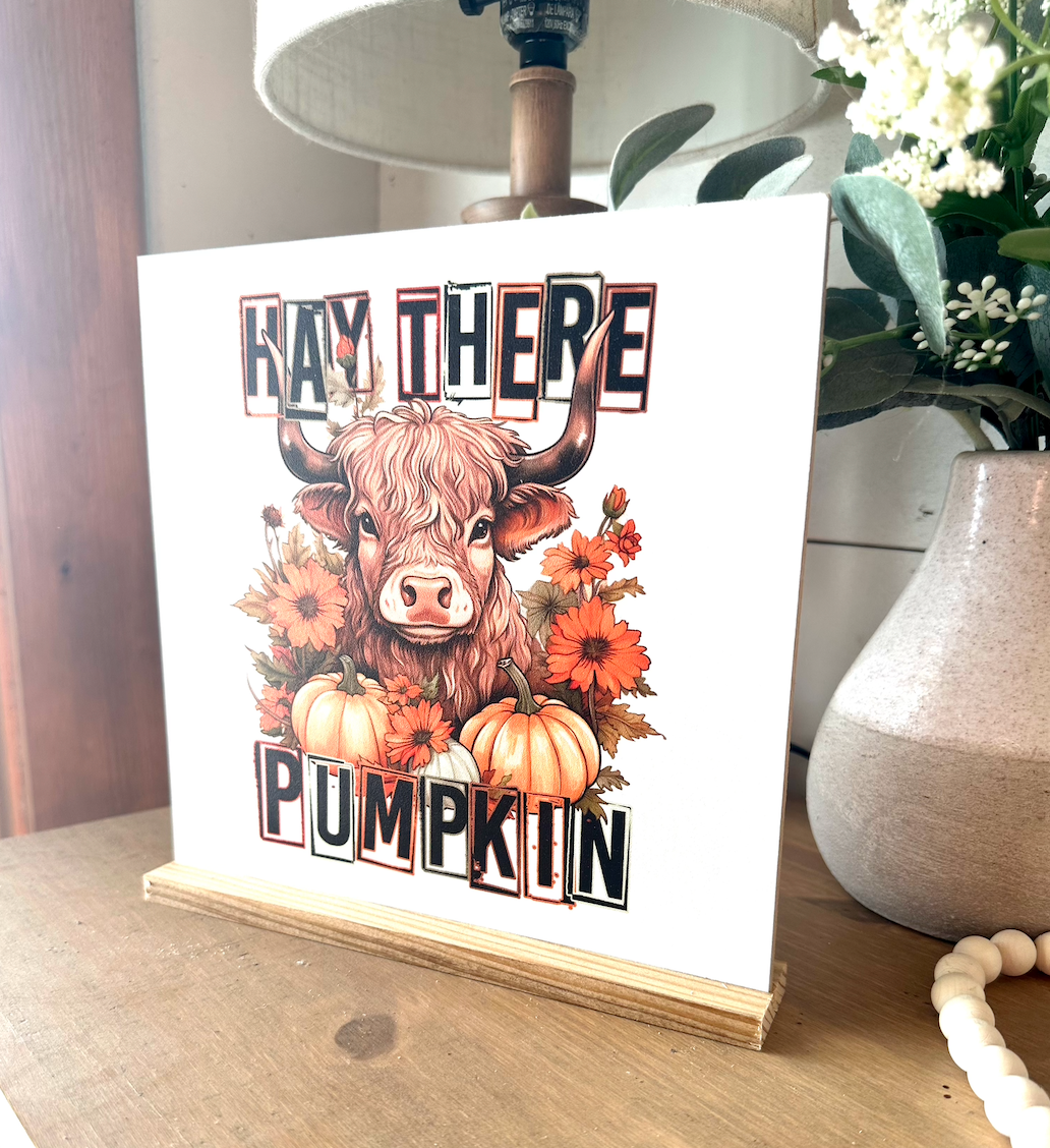Hay there pumpkin highland fall 2023 new wood sign