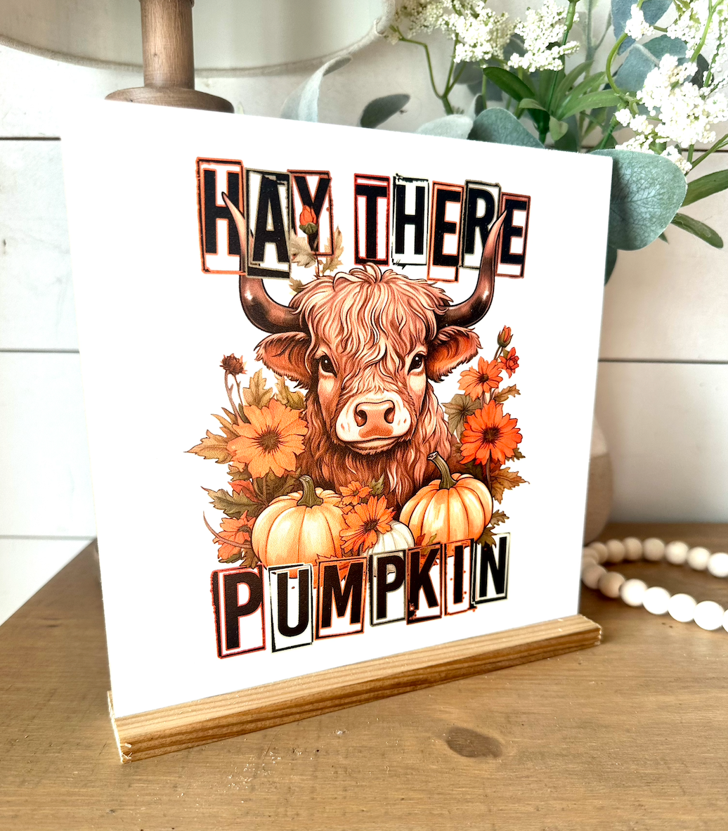 Hay there pumpkin highland fall 2023 new wood sign