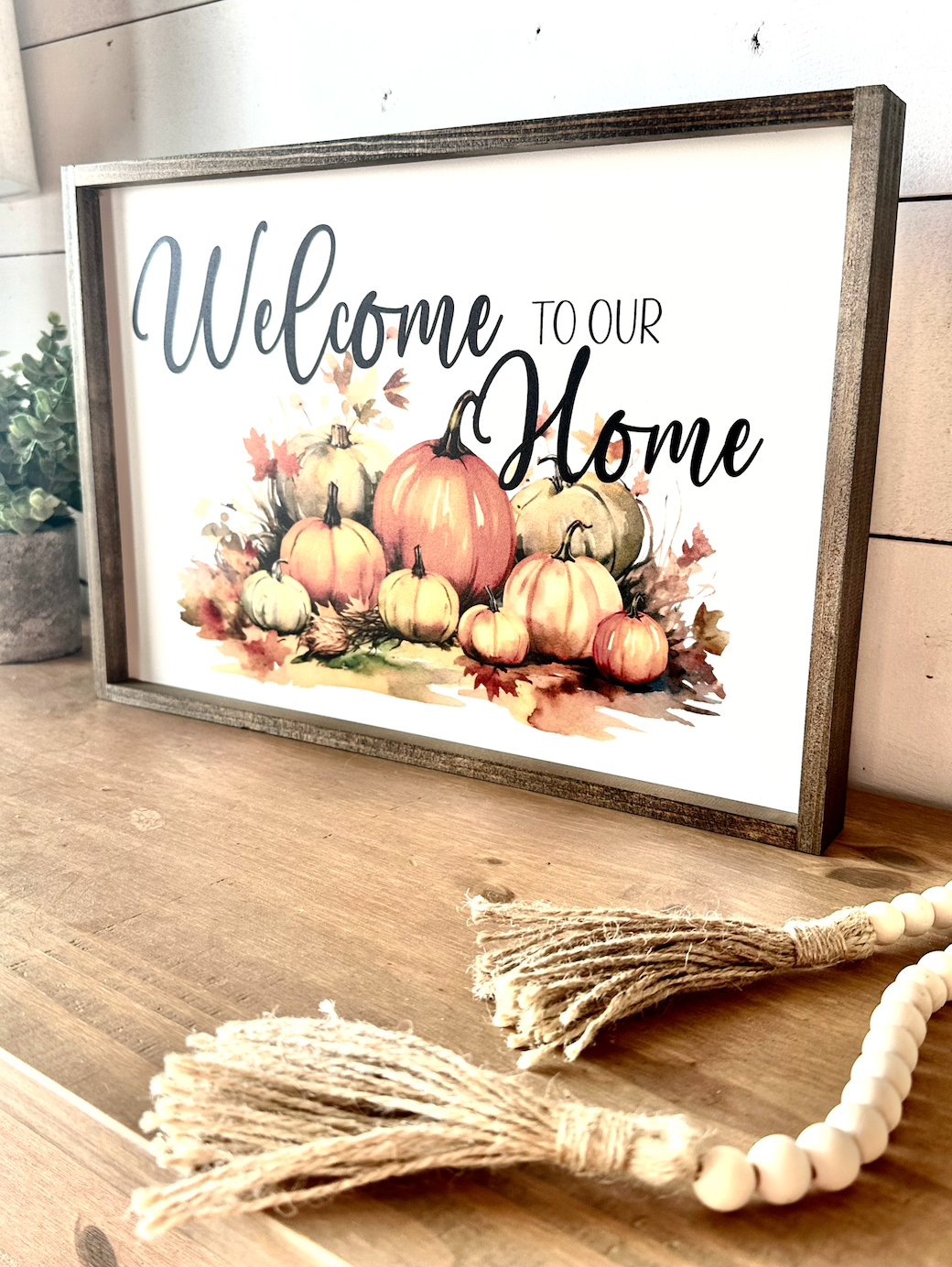 Welcome to our home fall 2023 new wood sign